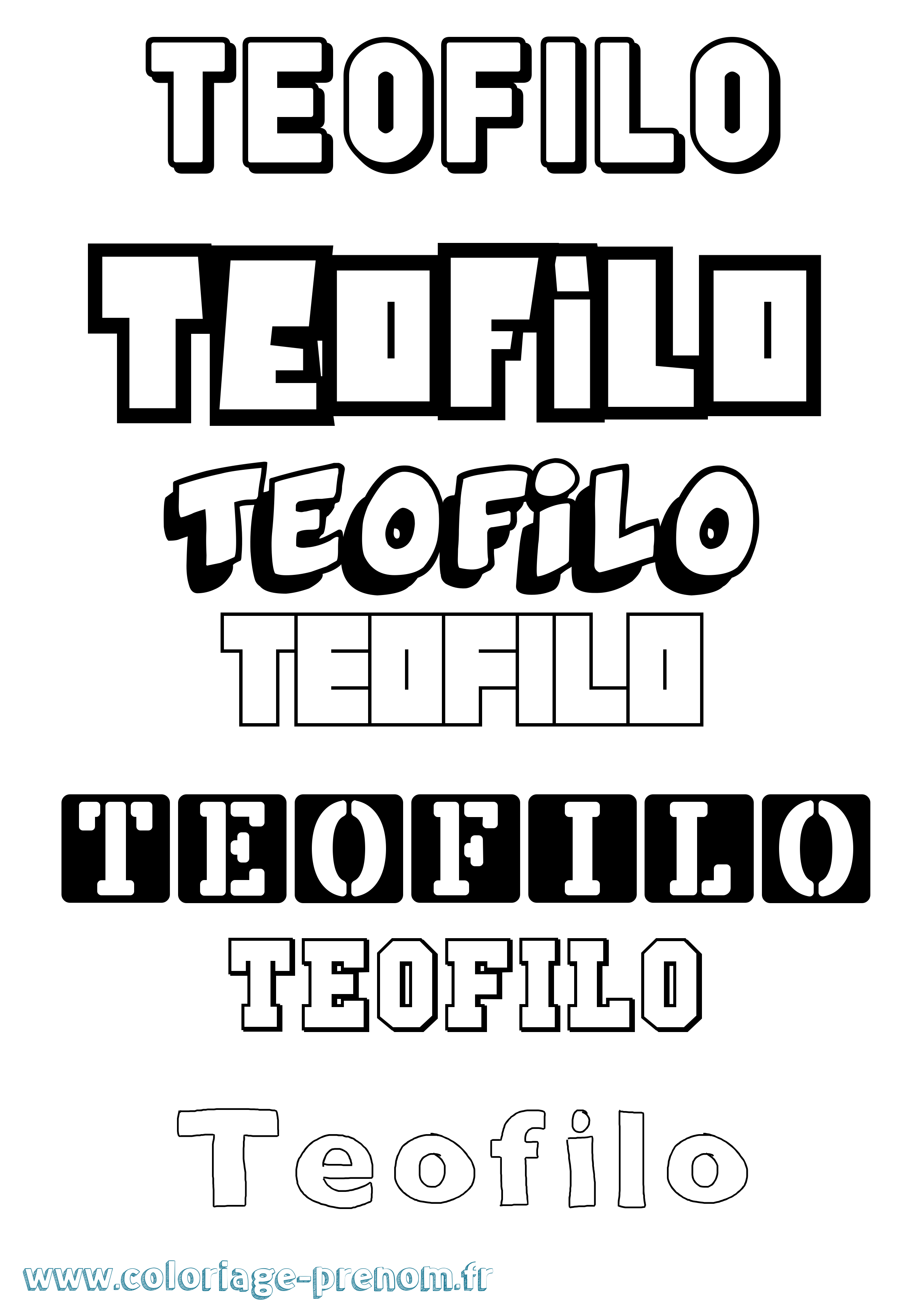 Coloriage prénom Teofilo Simple
