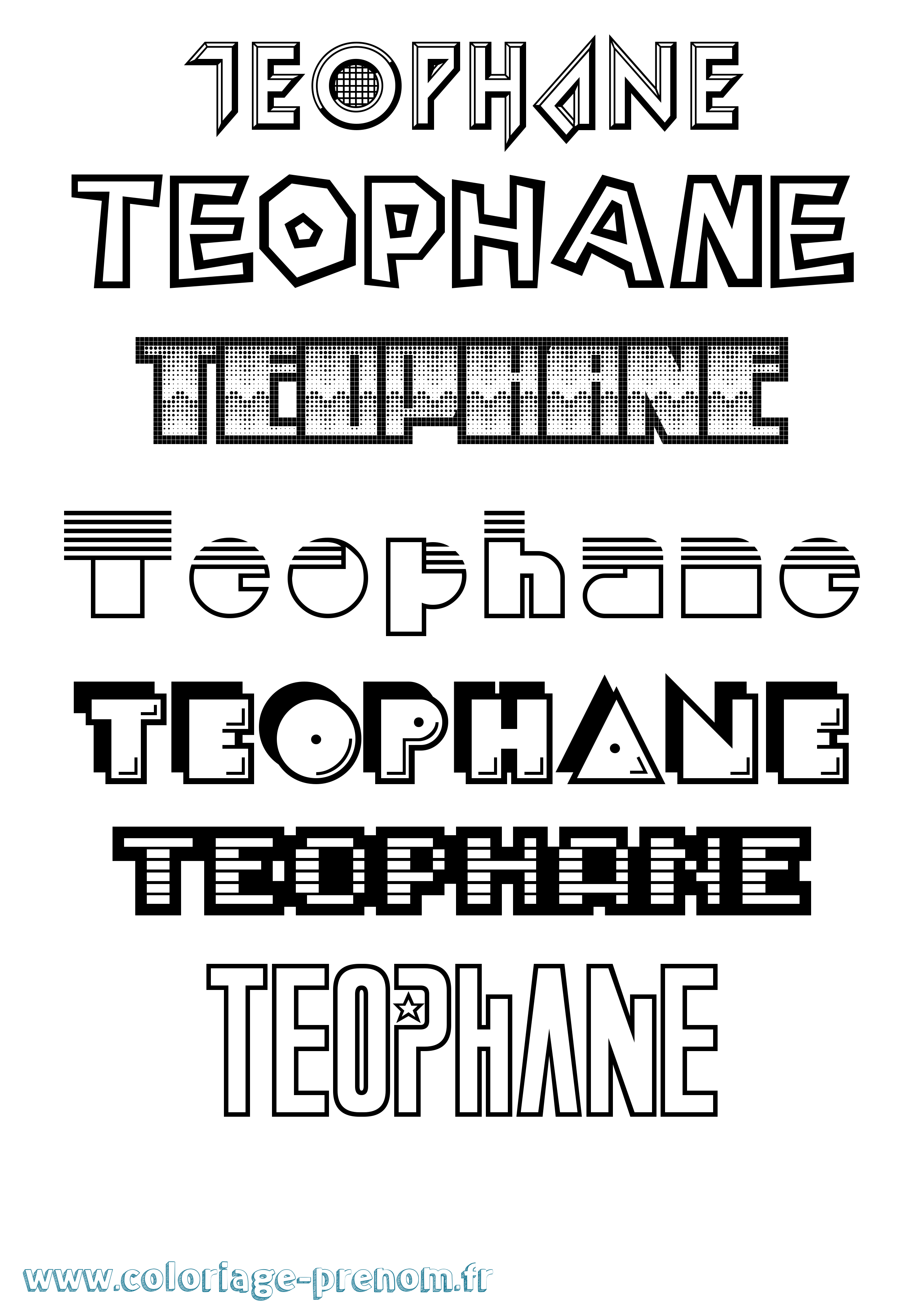 Coloriage Teophane Jeux Vidéos Coloriage prénom Teophane Jeux Vidéos