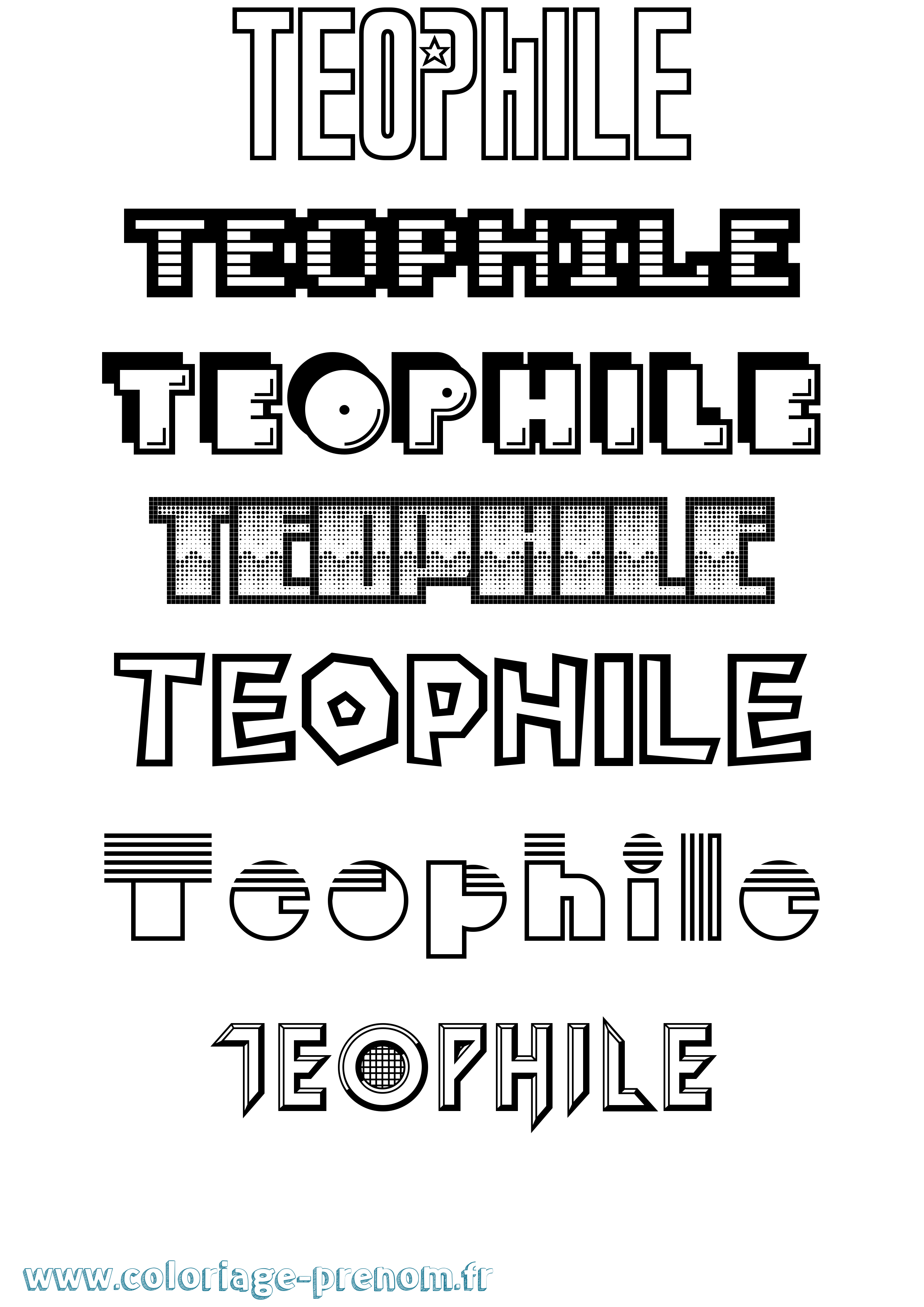 Coloriage prénom Teophile Jeux Vidéos