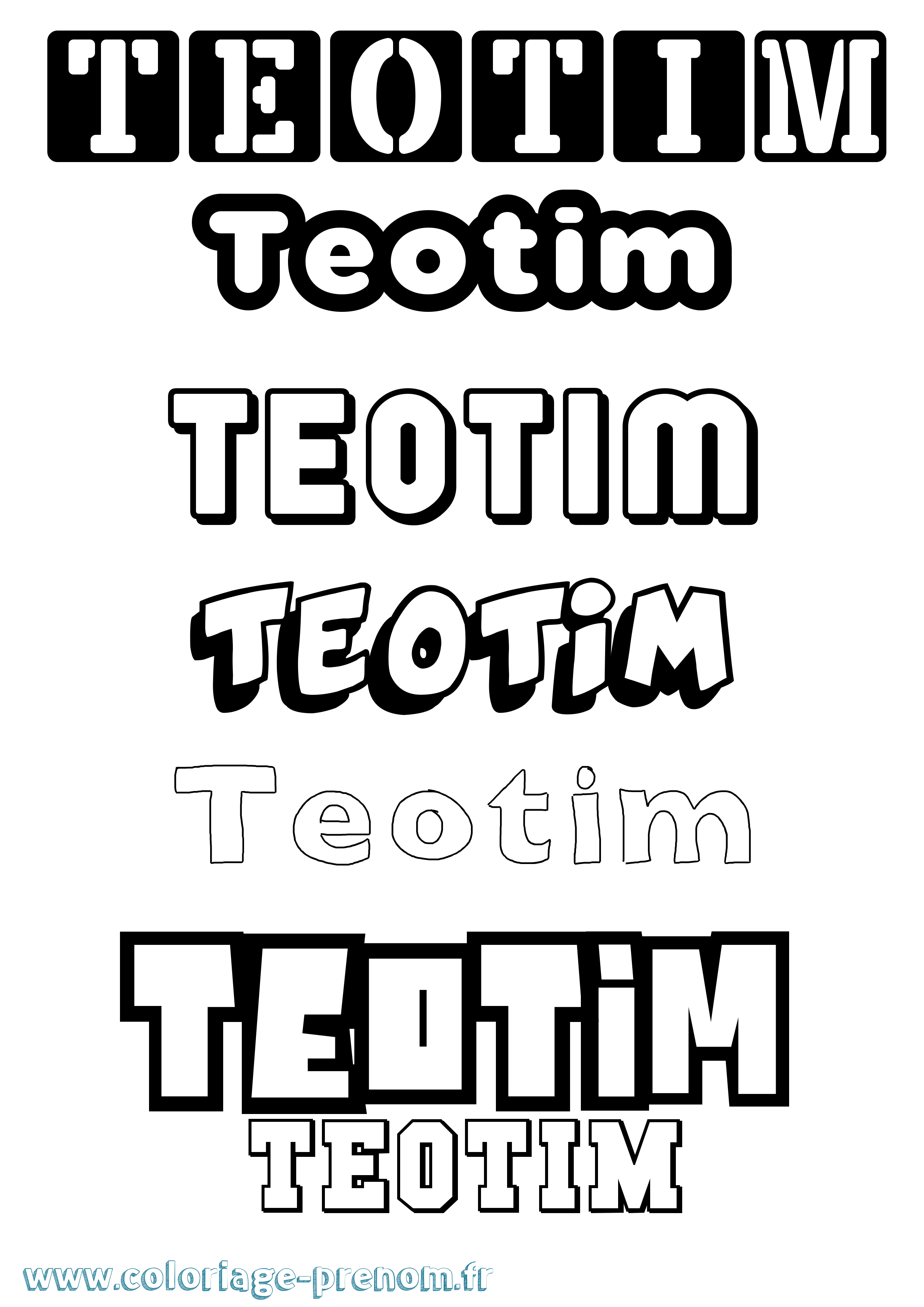 Coloriage prénom Teotim Simple