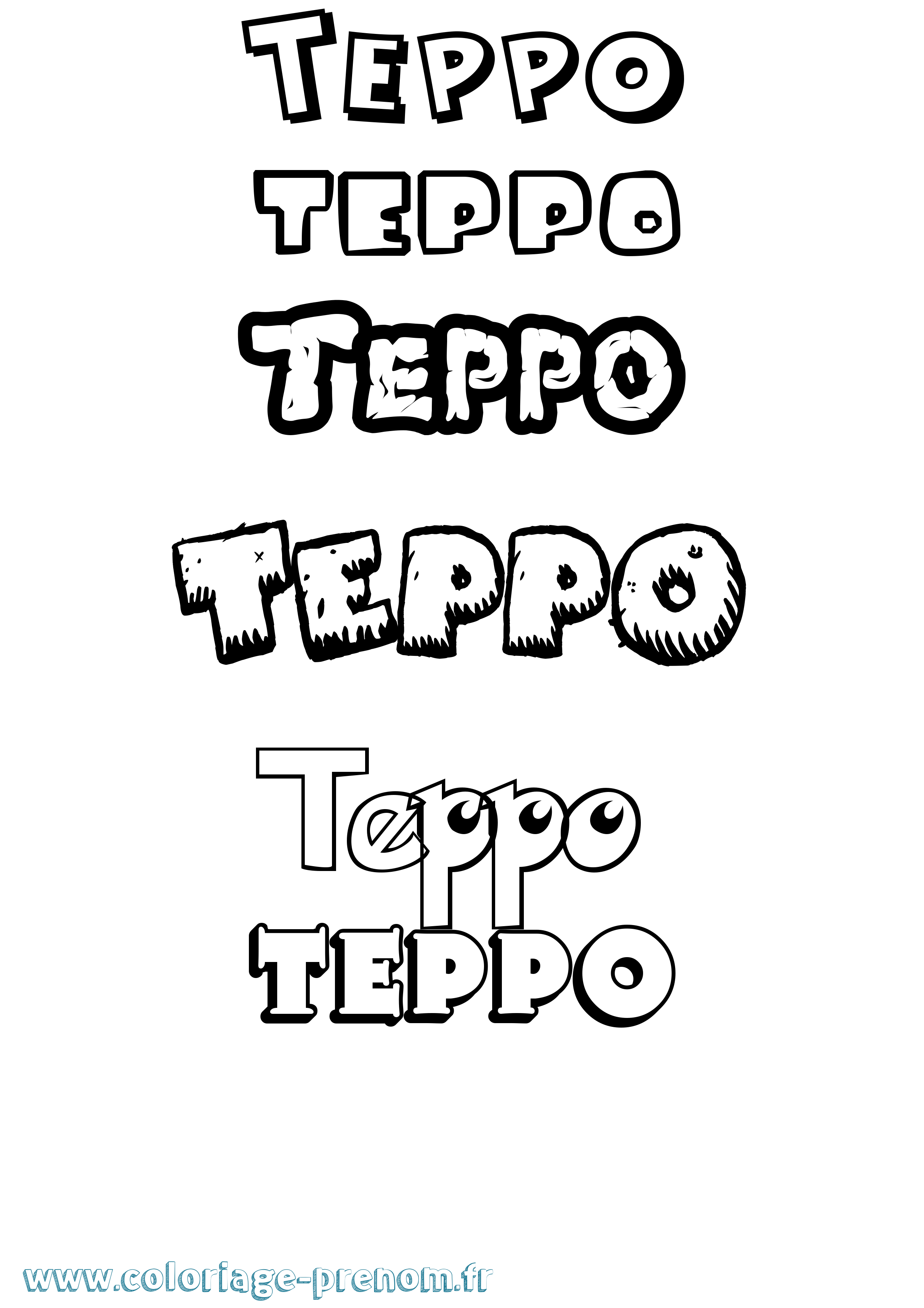 Coloriage prénom Teppo Dessin Animé