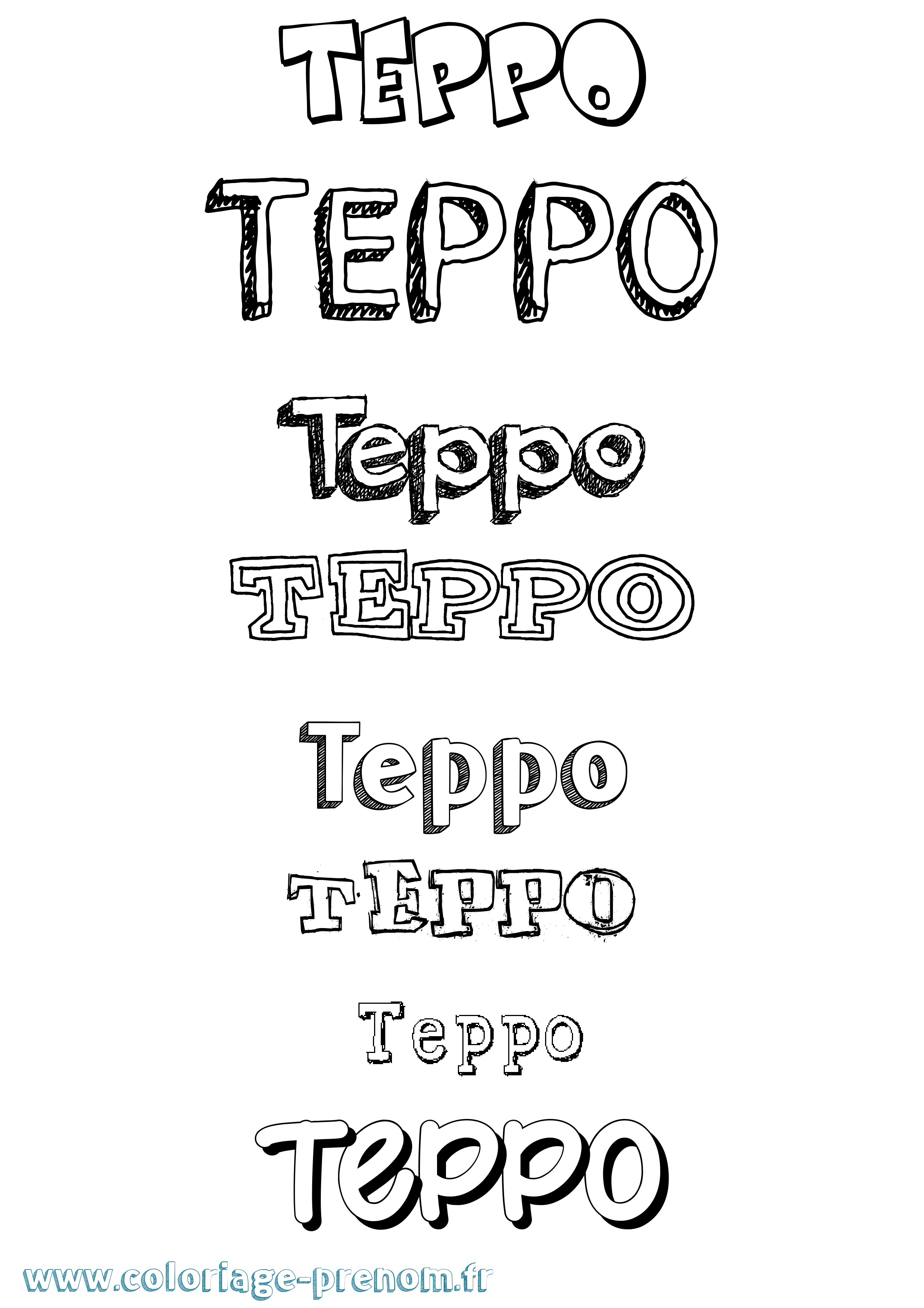 Coloriage prénom Teppo Dessiné