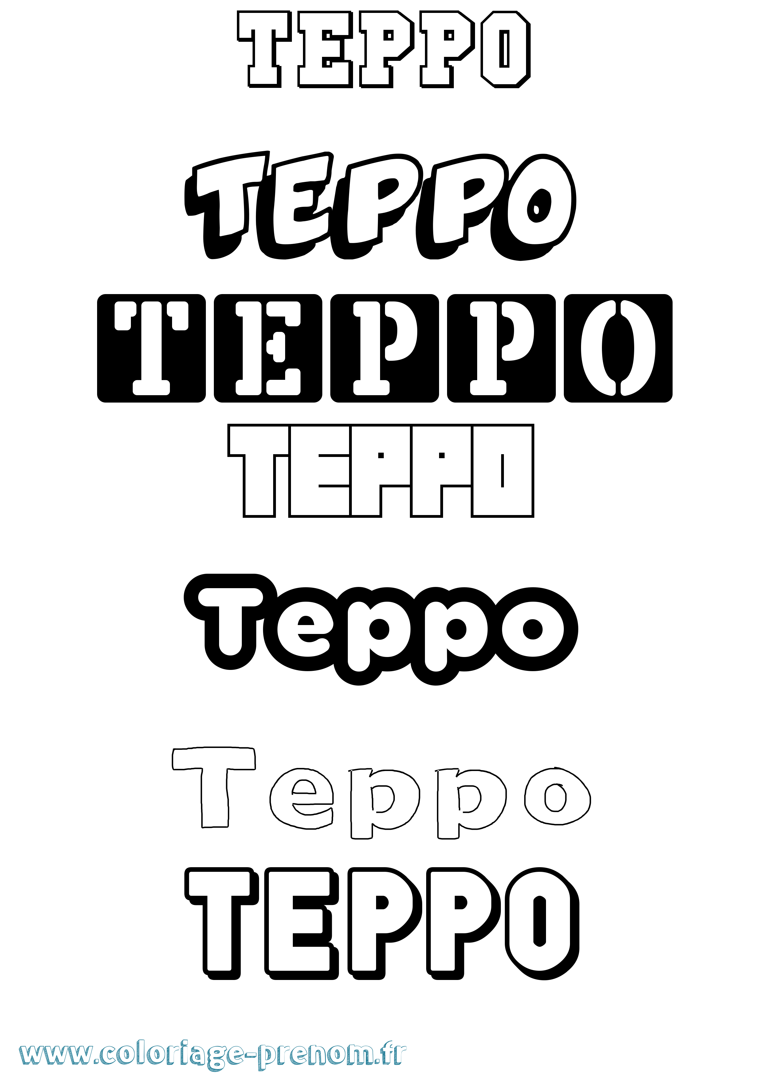 Coloriage prénom Teppo Simple