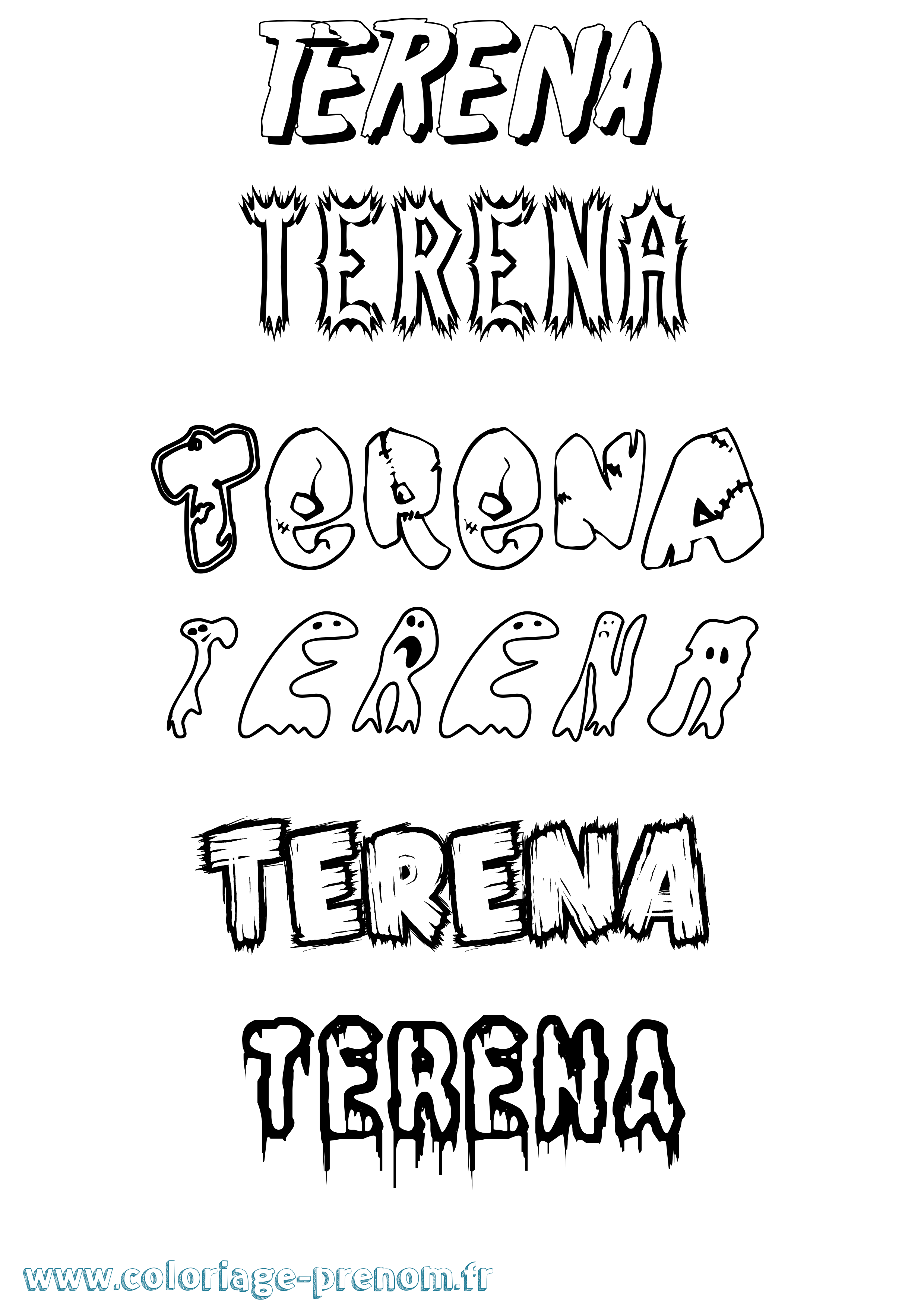 Coloriage prénom Terena Frisson