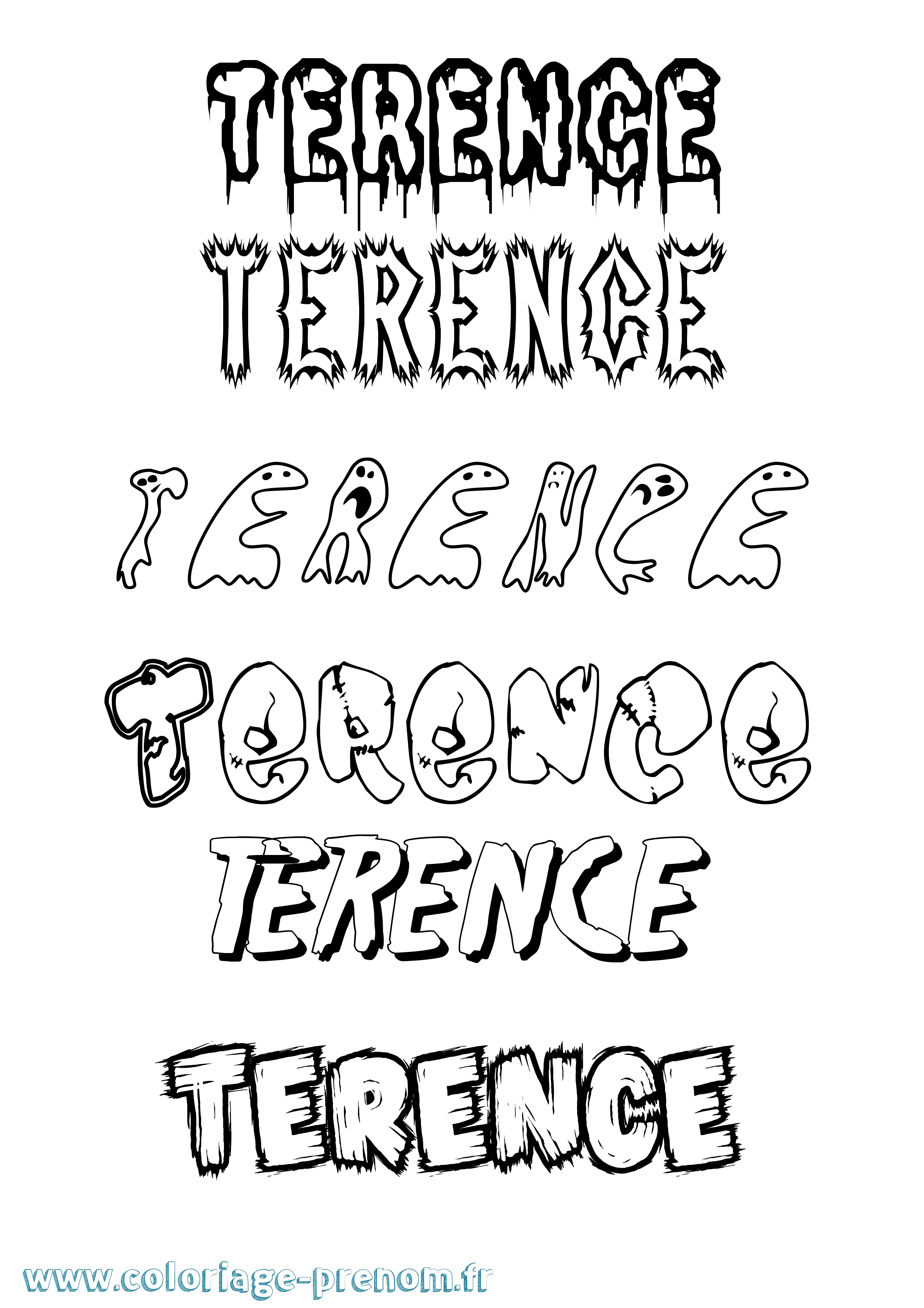 Coloriage prénom Terence Frisson