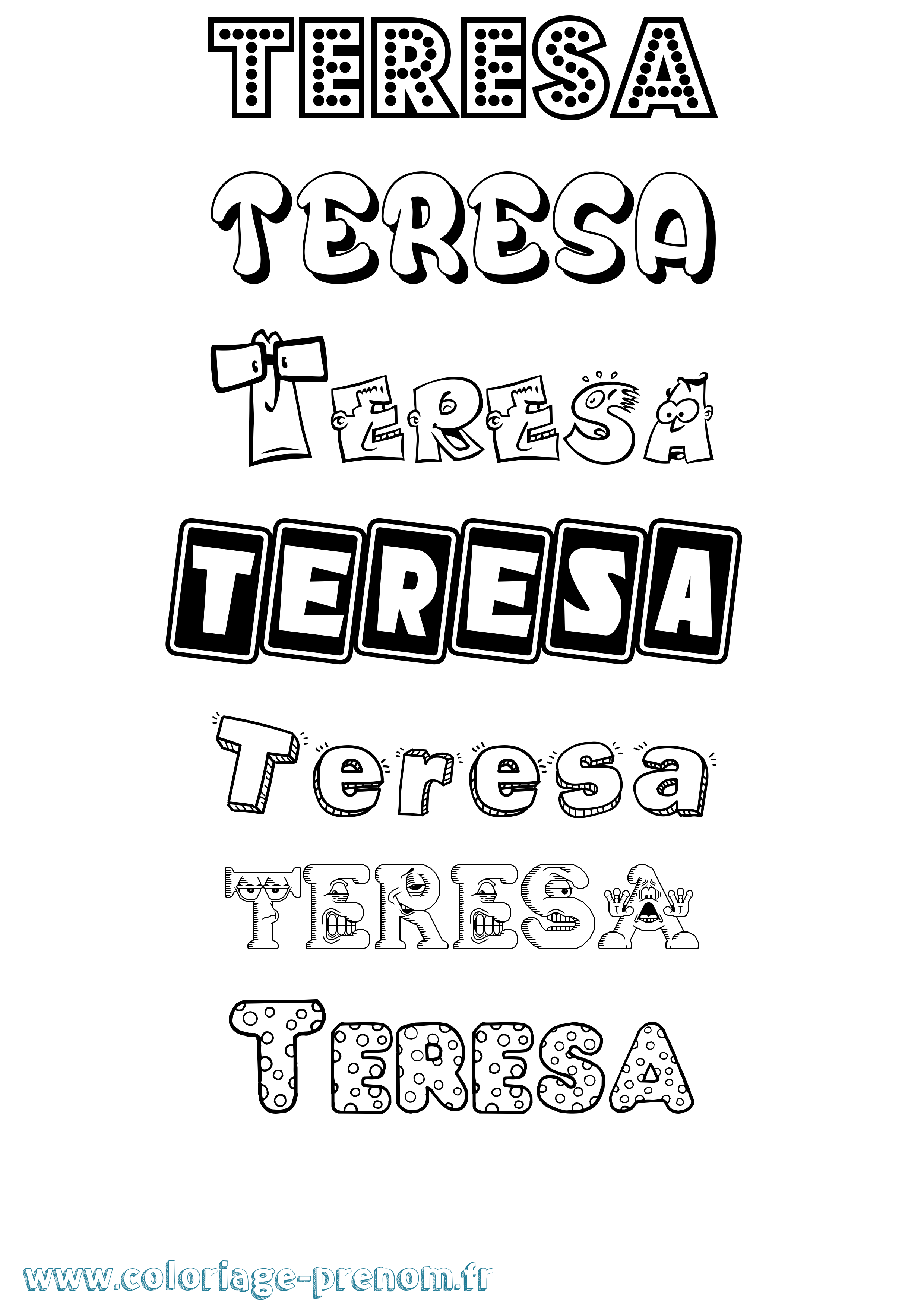 Coloriage Teresa Fun Coloriage prénom Teresa Fun