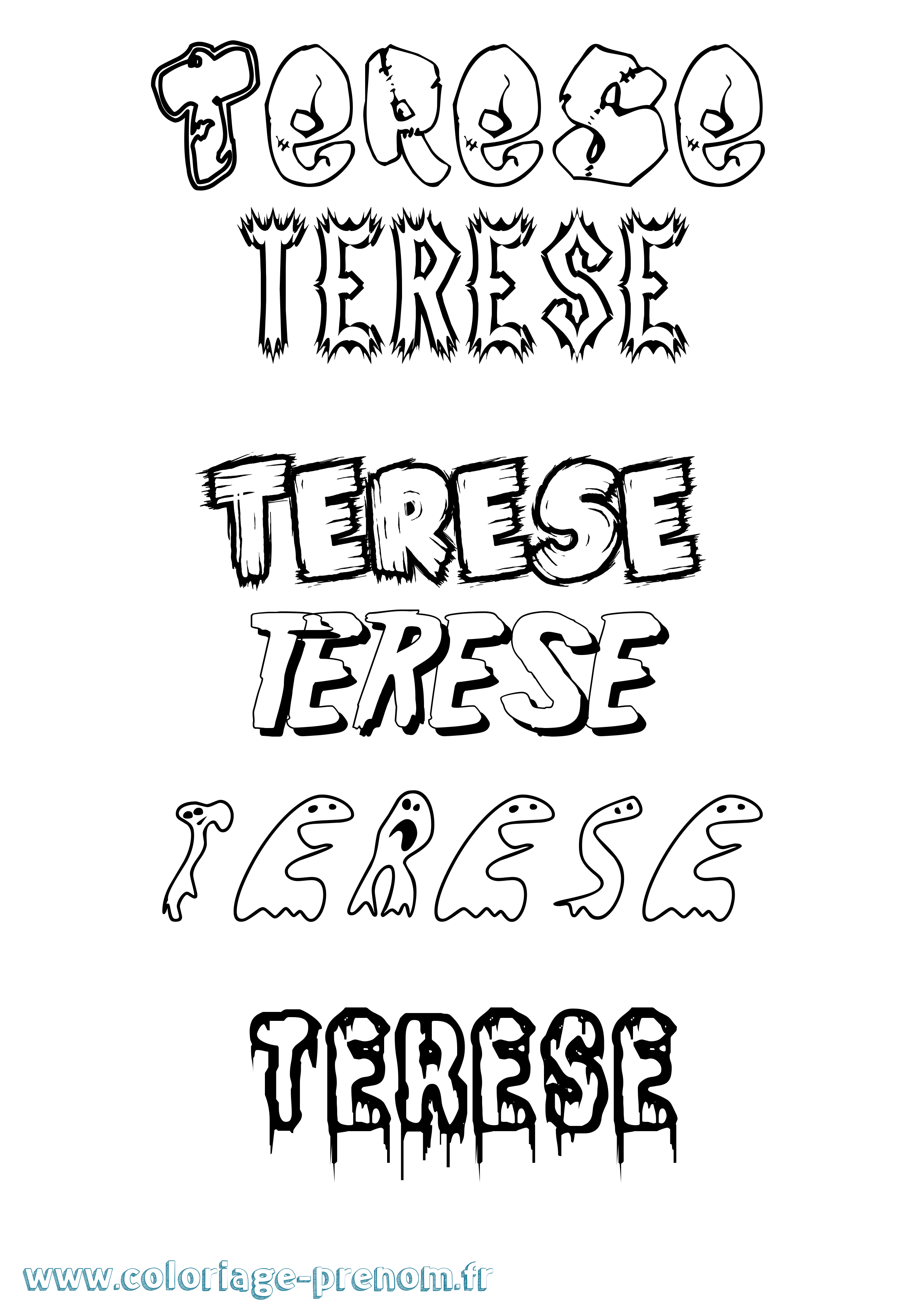 Coloriage prénom Terese Frisson