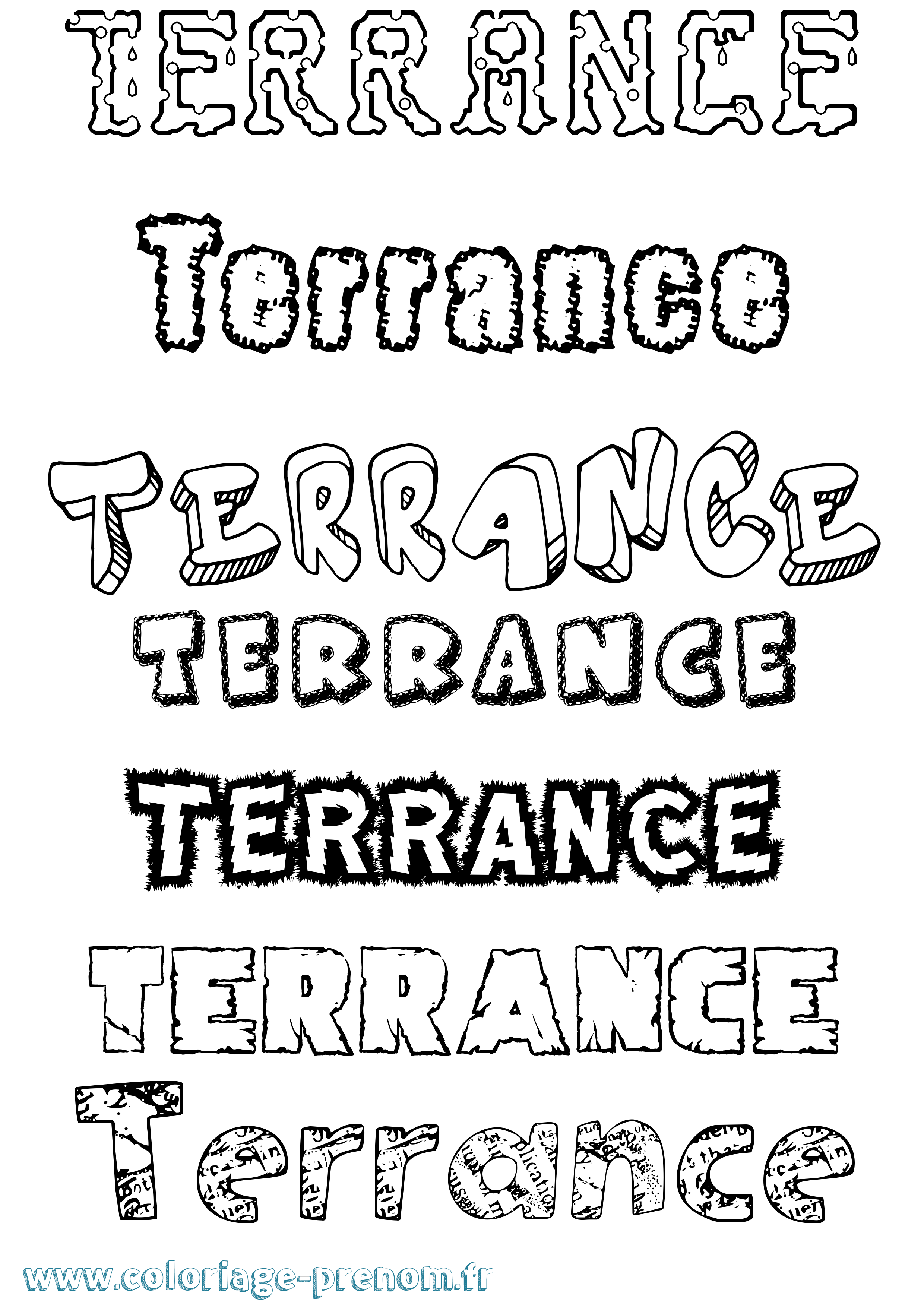 Coloriage prénom Terrance Destructuré
