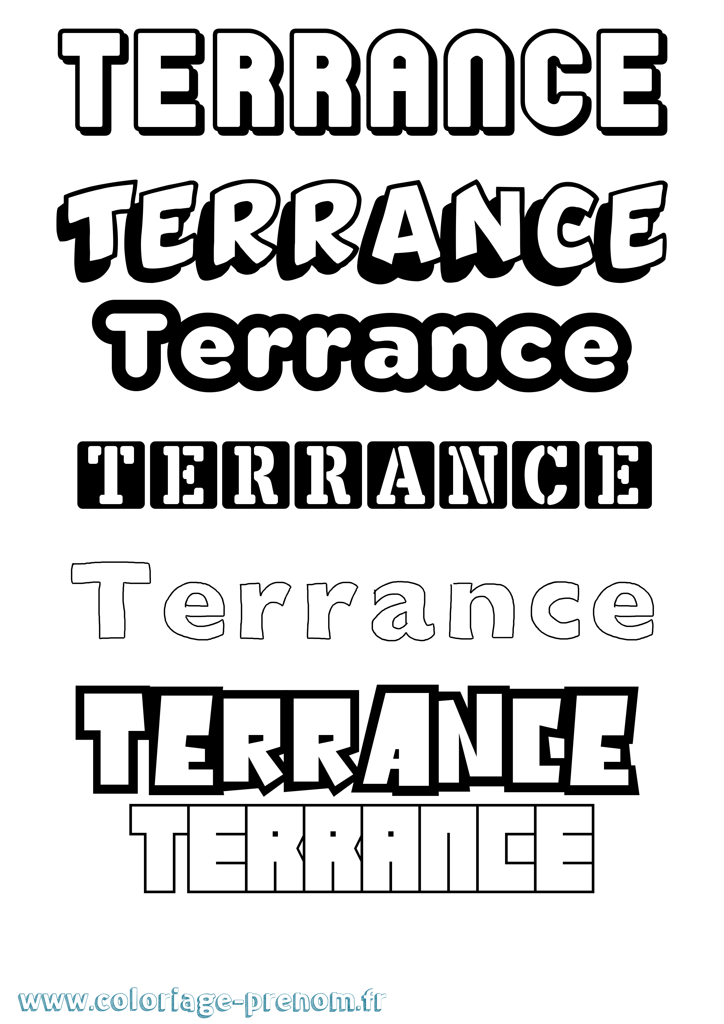 Coloriage prénom Terrance Simple
