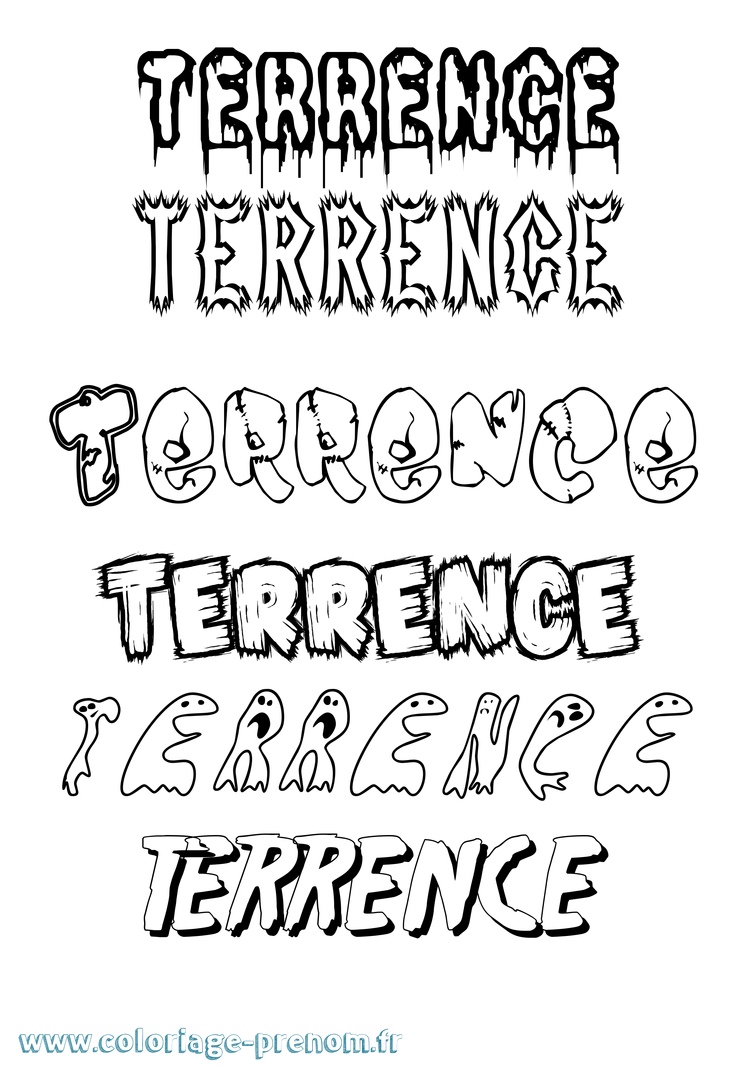 Coloriage prénom Terrence Frisson