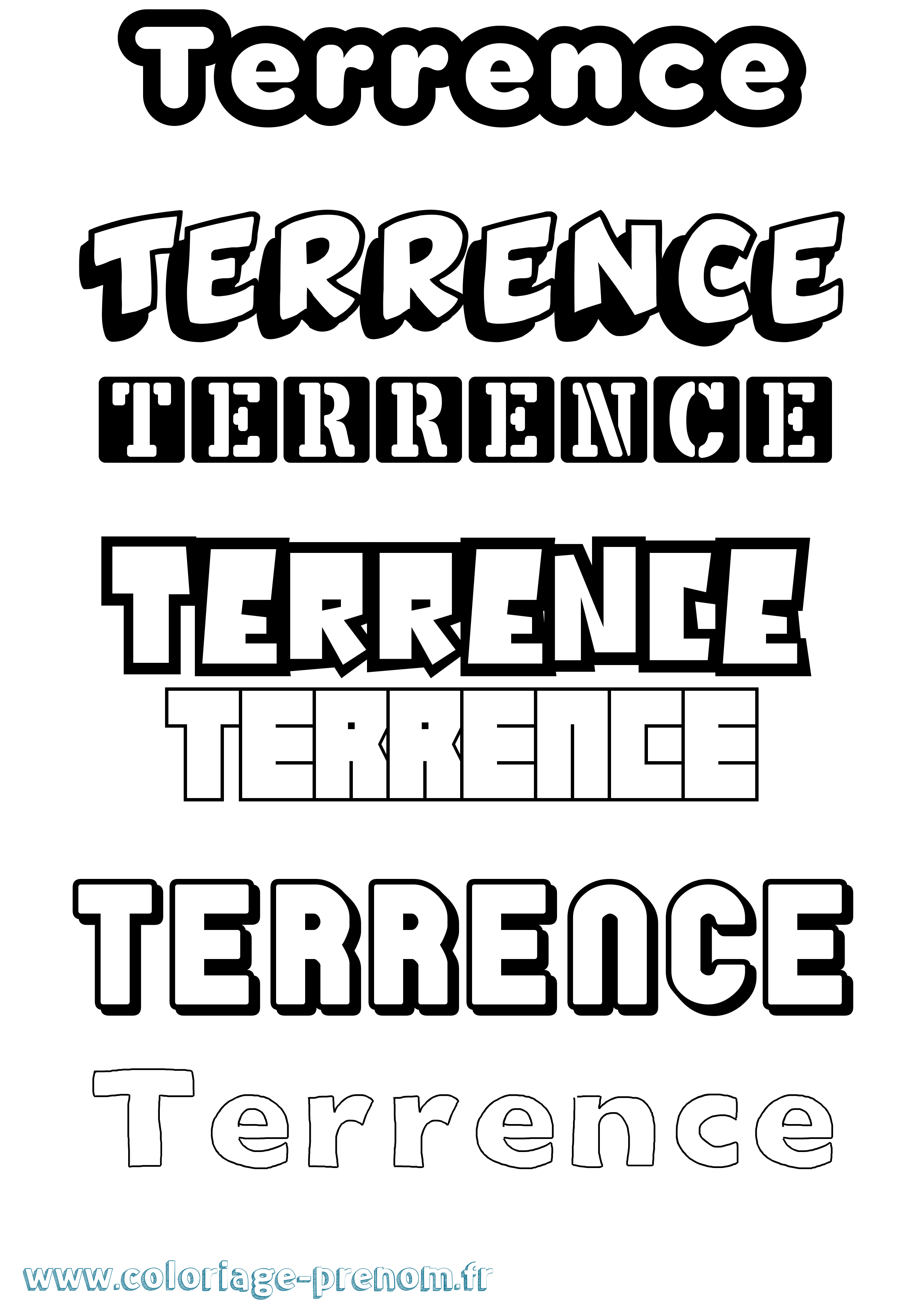 Coloriage prénom Terrence Simple