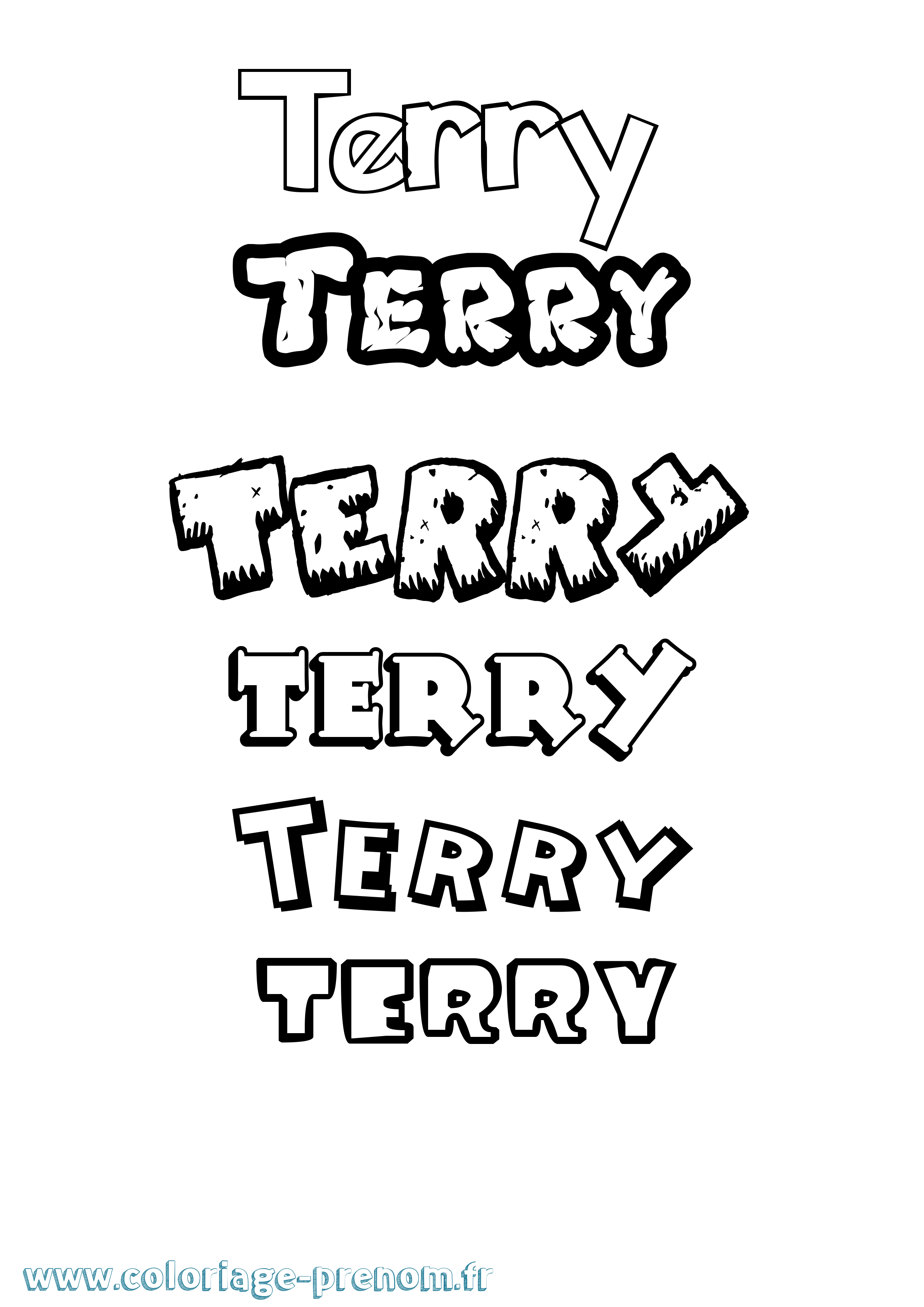 Coloriage prénom Terry Dessin Animé