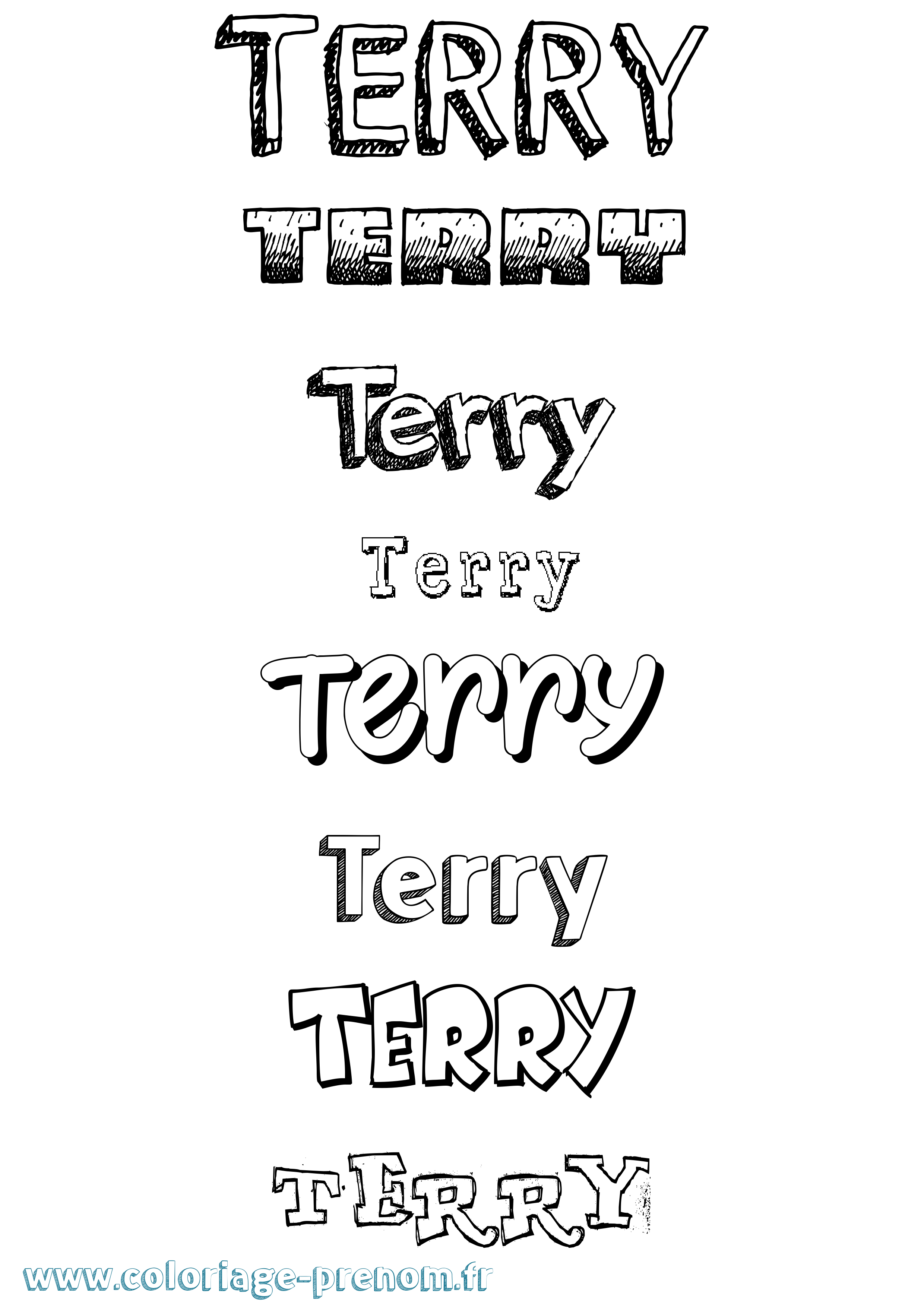 Coloriage prénom Terry Dessiné