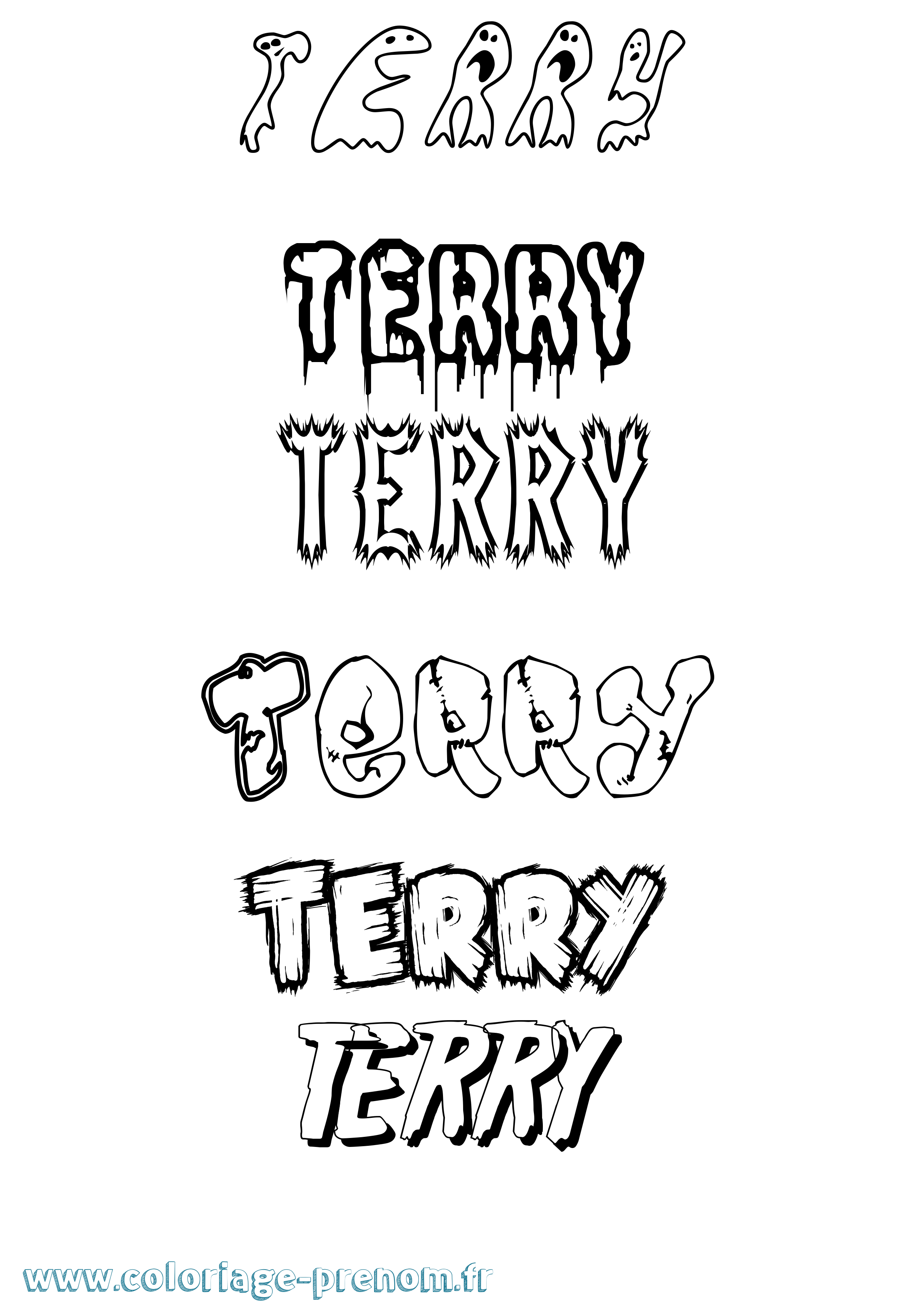 Coloriage prénom Terry Frisson