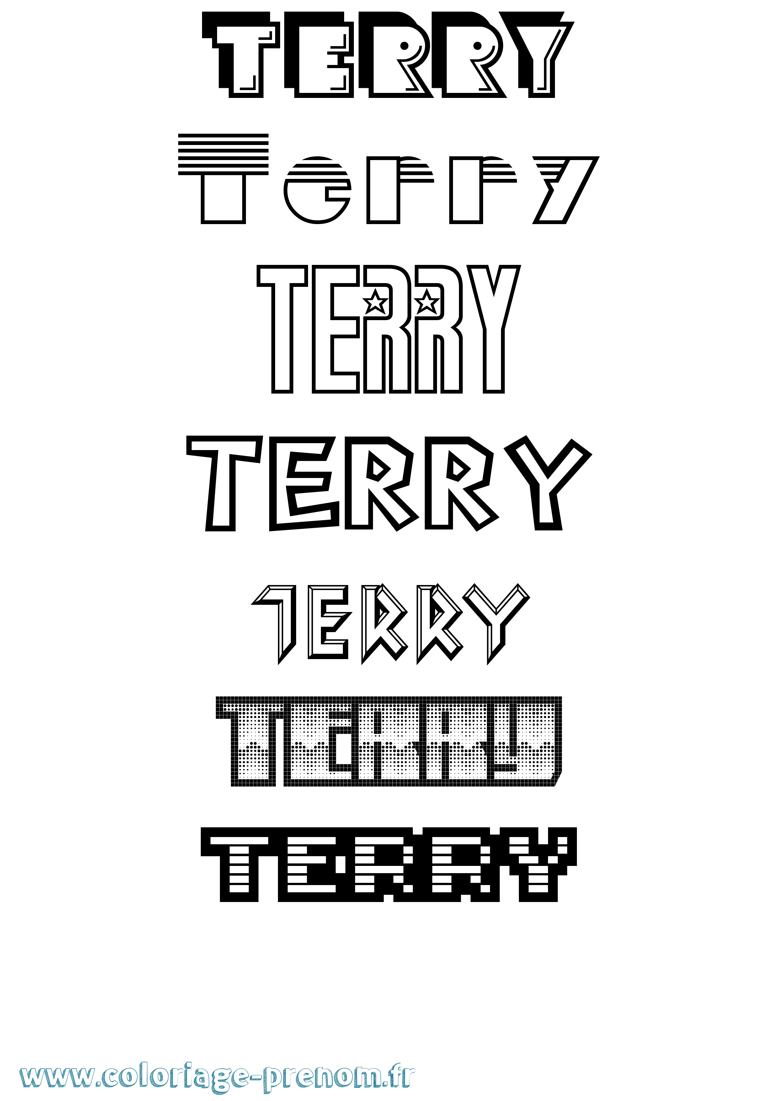 Coloriage Terry Coloriage prénom Terry