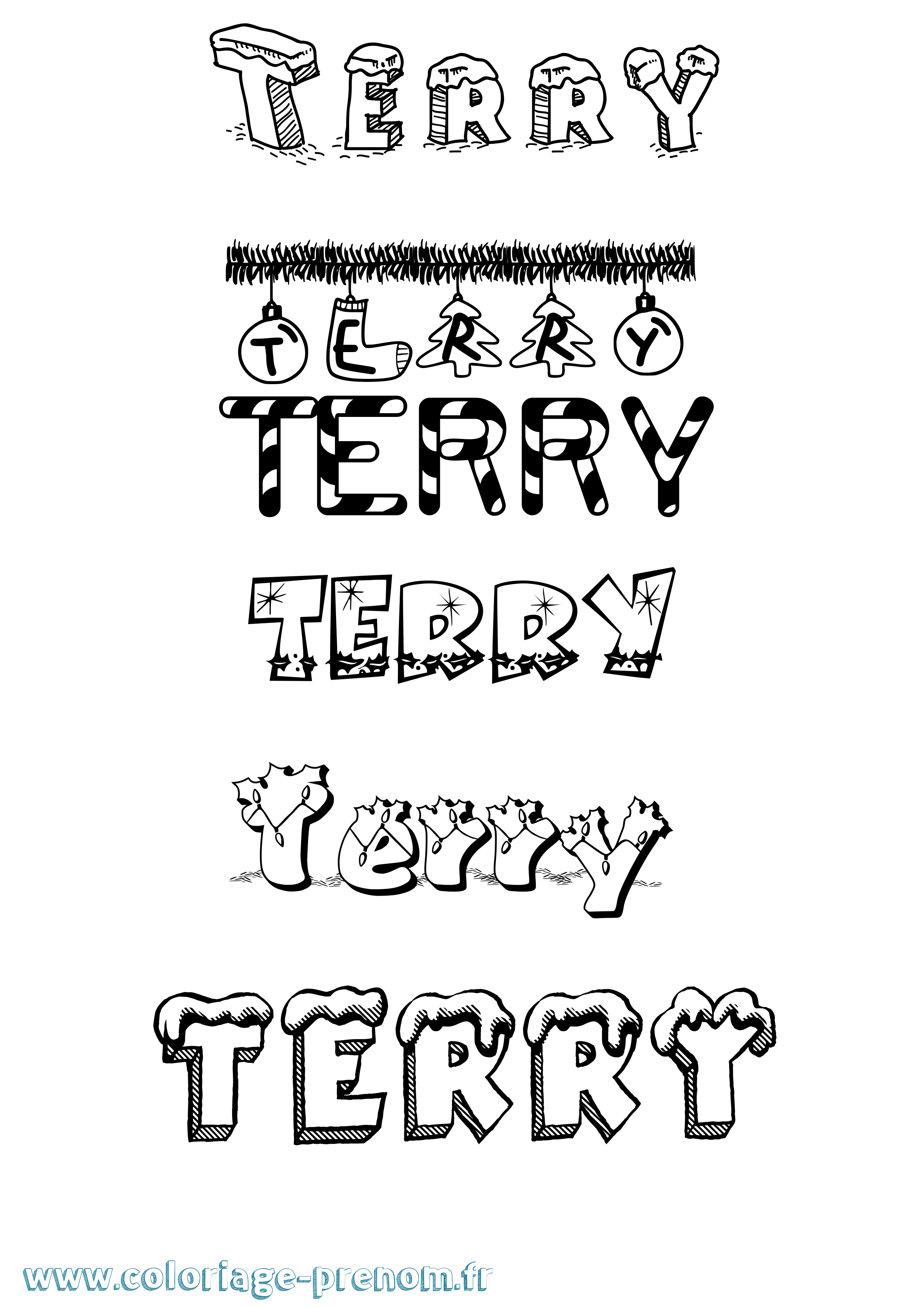 Coloriage Terry Coloriage prénom Terry