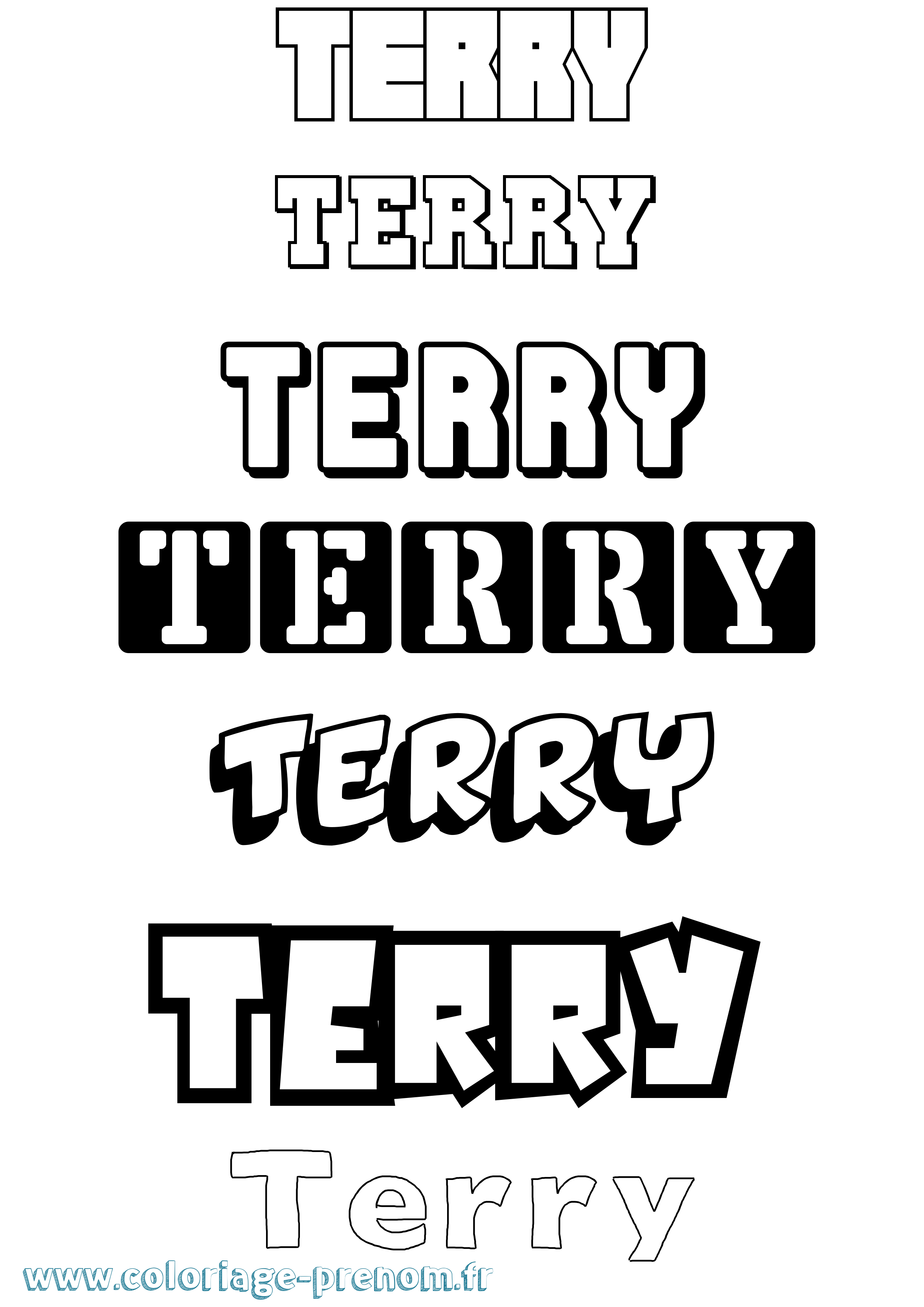 Coloriage prénom Terry Simple
