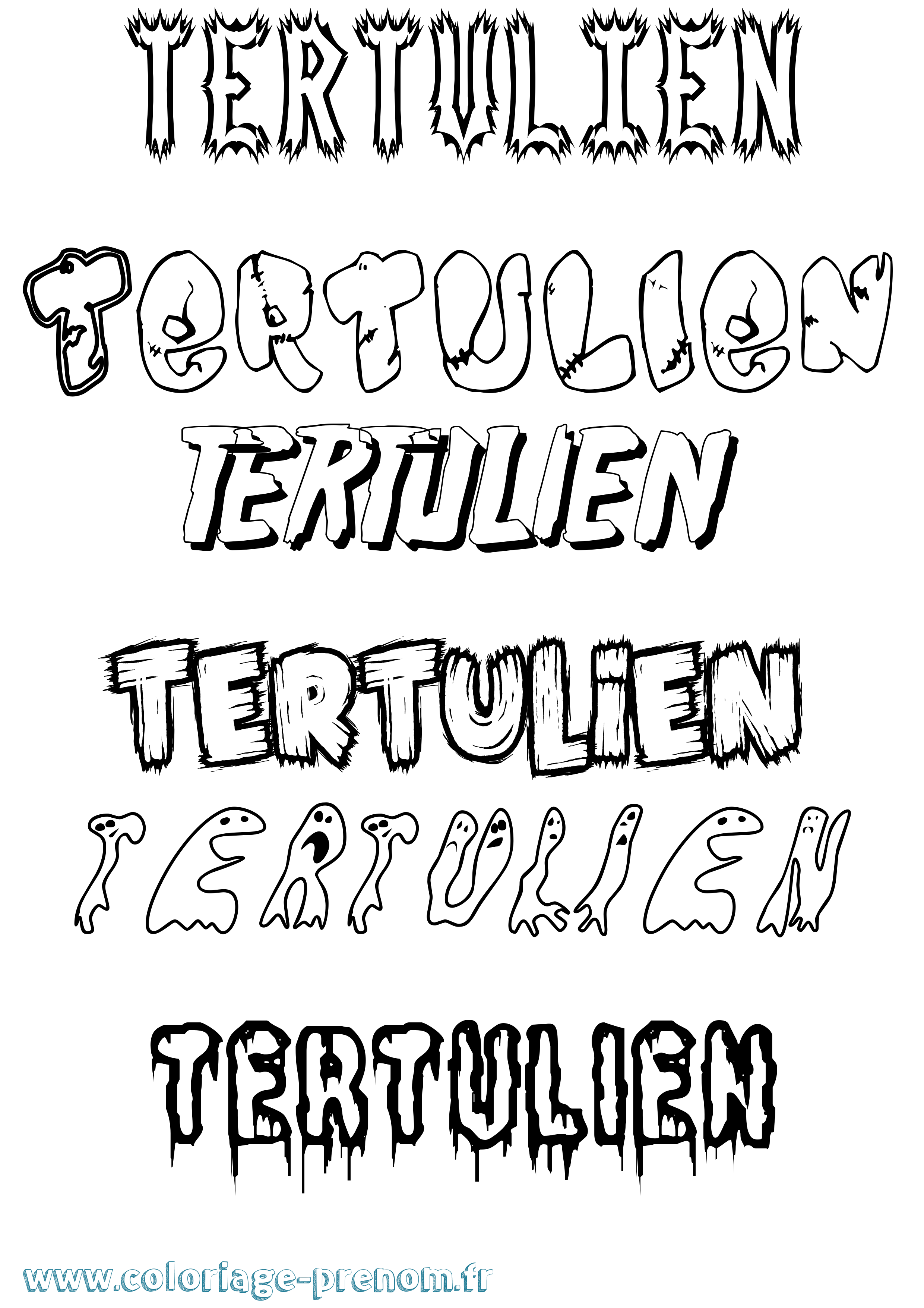 Coloriage prénom Tertulien Frisson