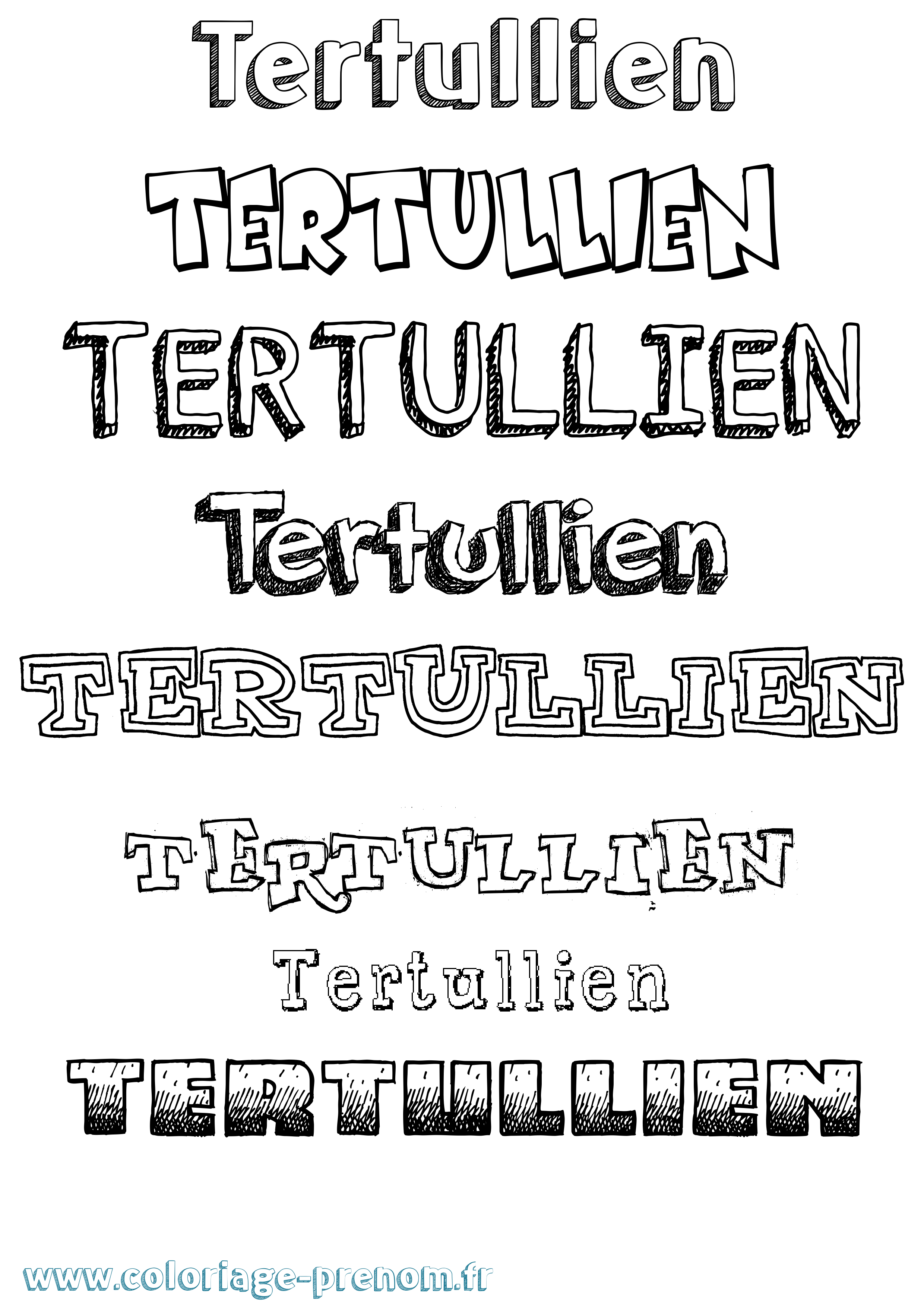 Coloriage prénom Tertullien Dessiné