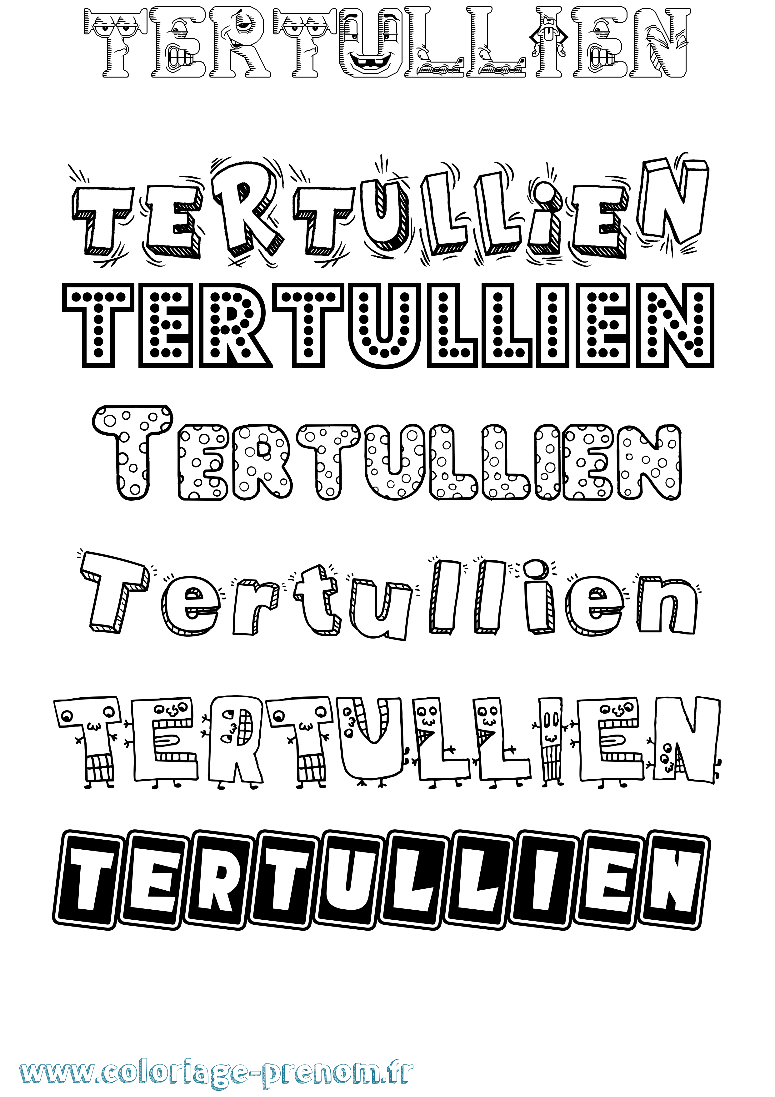 Coloriage prénom Tertullien Fun