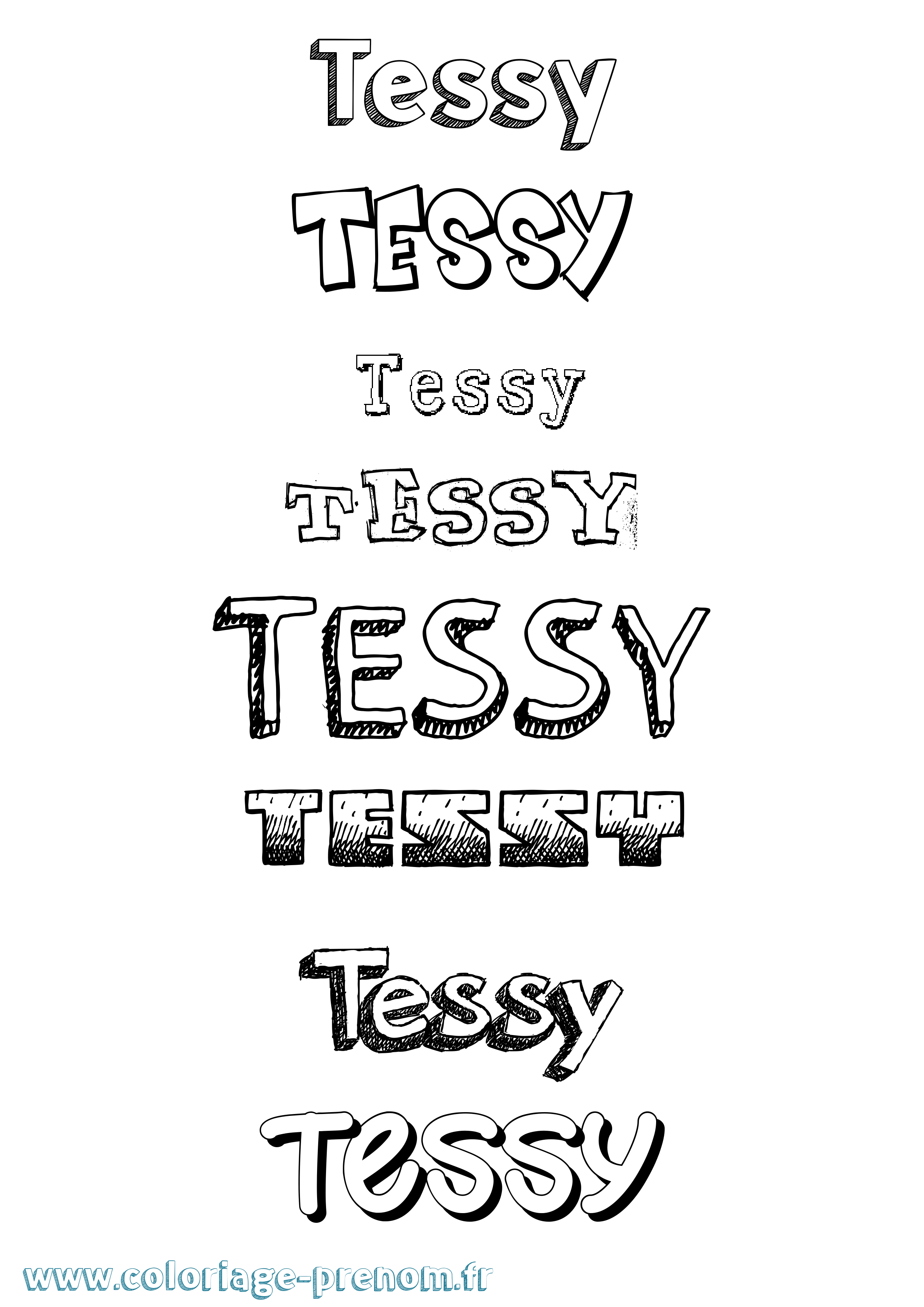 Coloriage prénom Tessy Dessiné