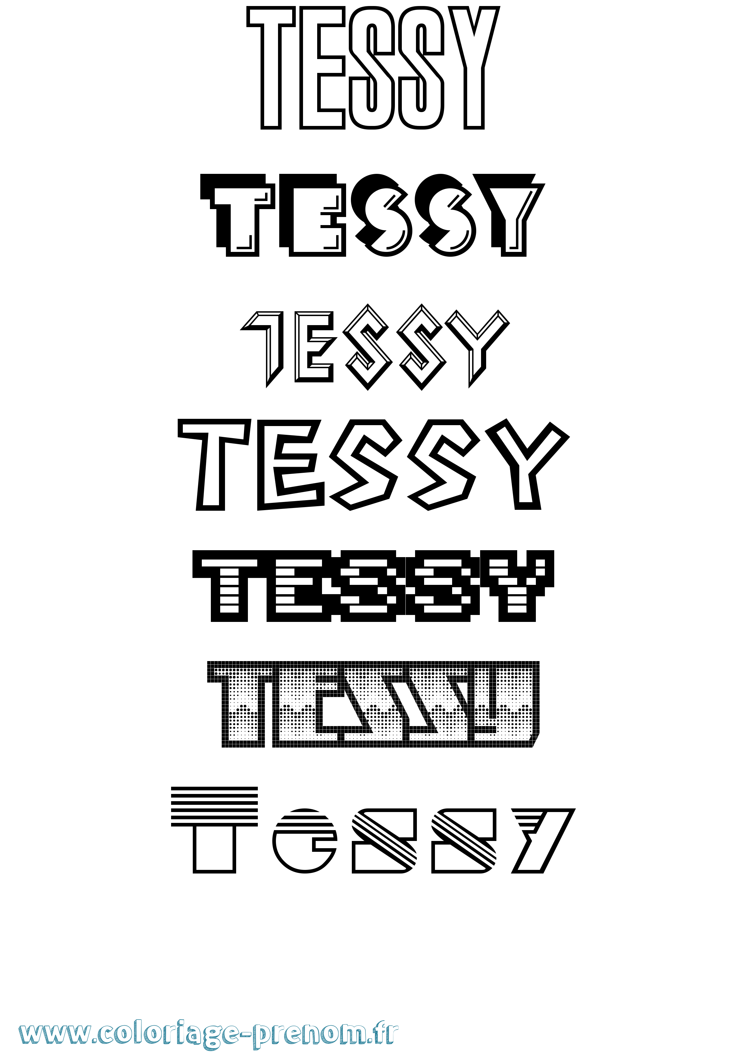 Coloriage prénom Tessy Jeux Vidéos