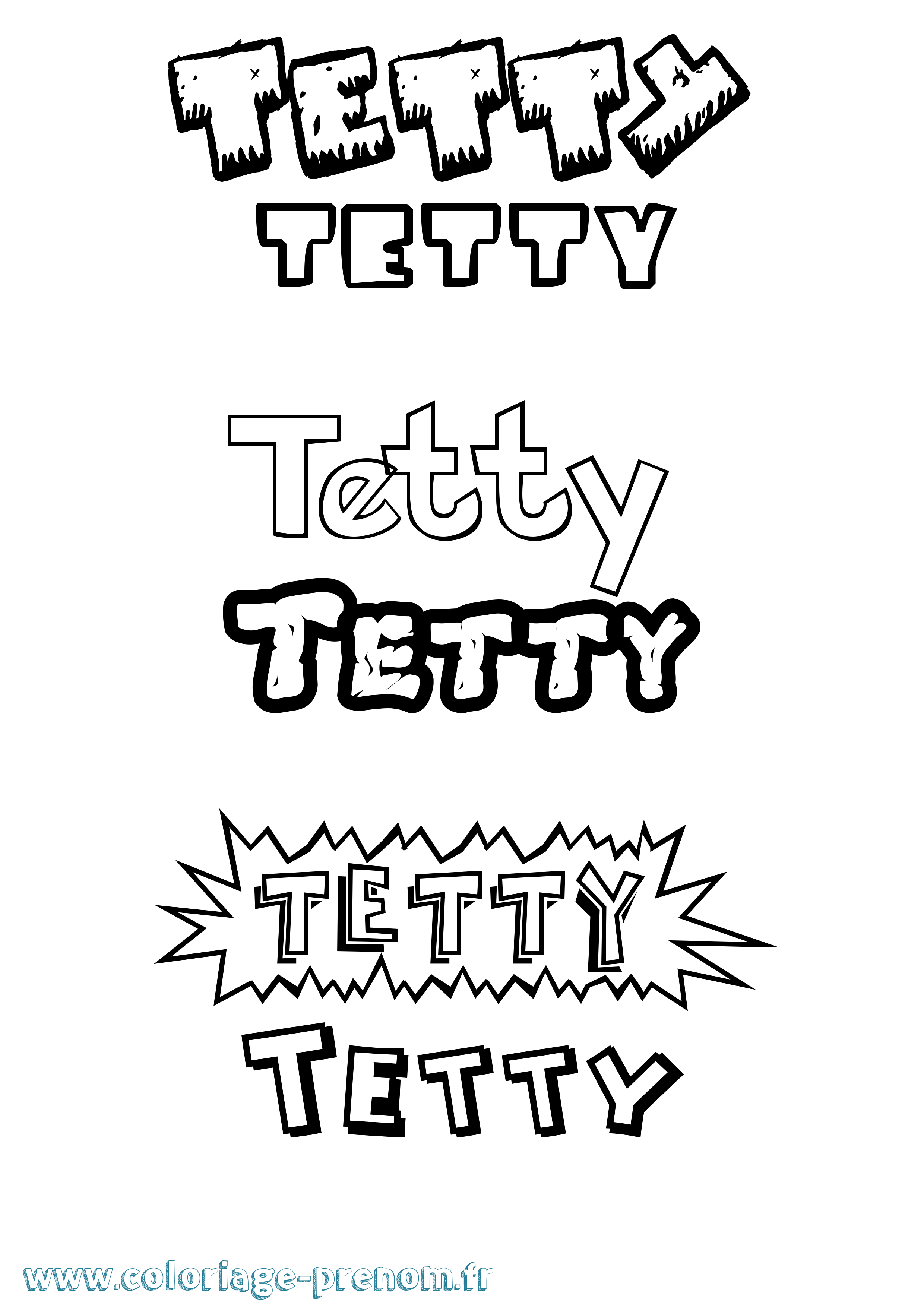 Coloriage prénom Tetty Dessin Animé