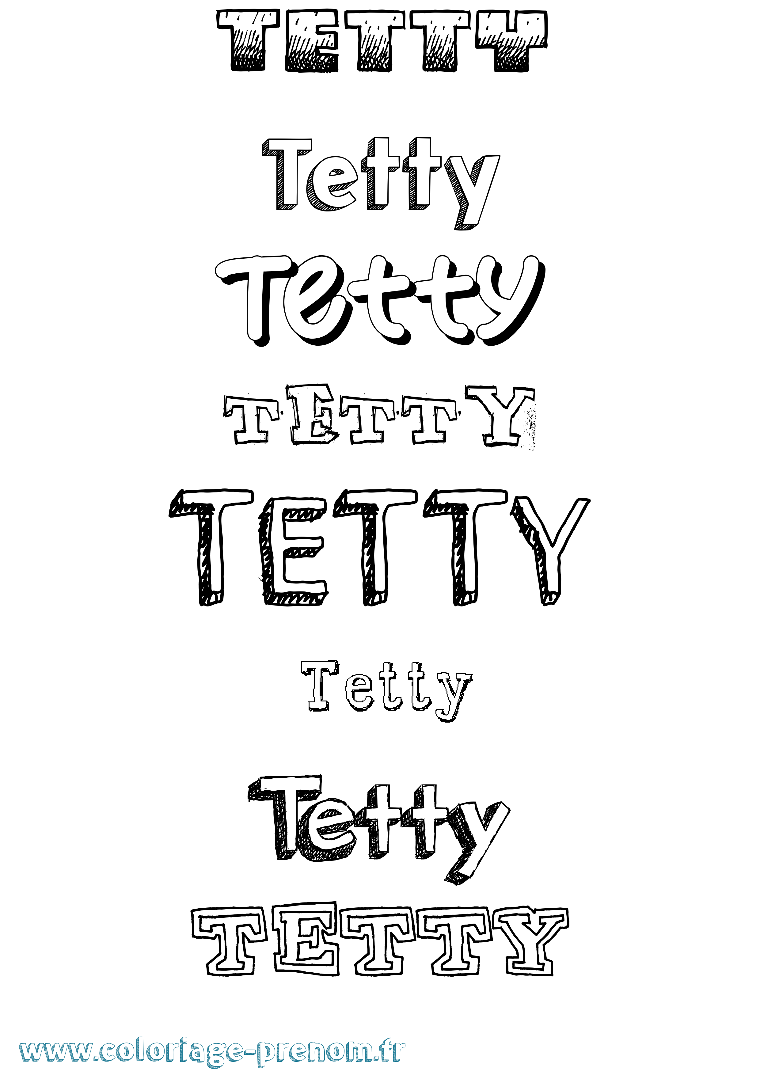 Coloriage prénom Tetty Dessiné