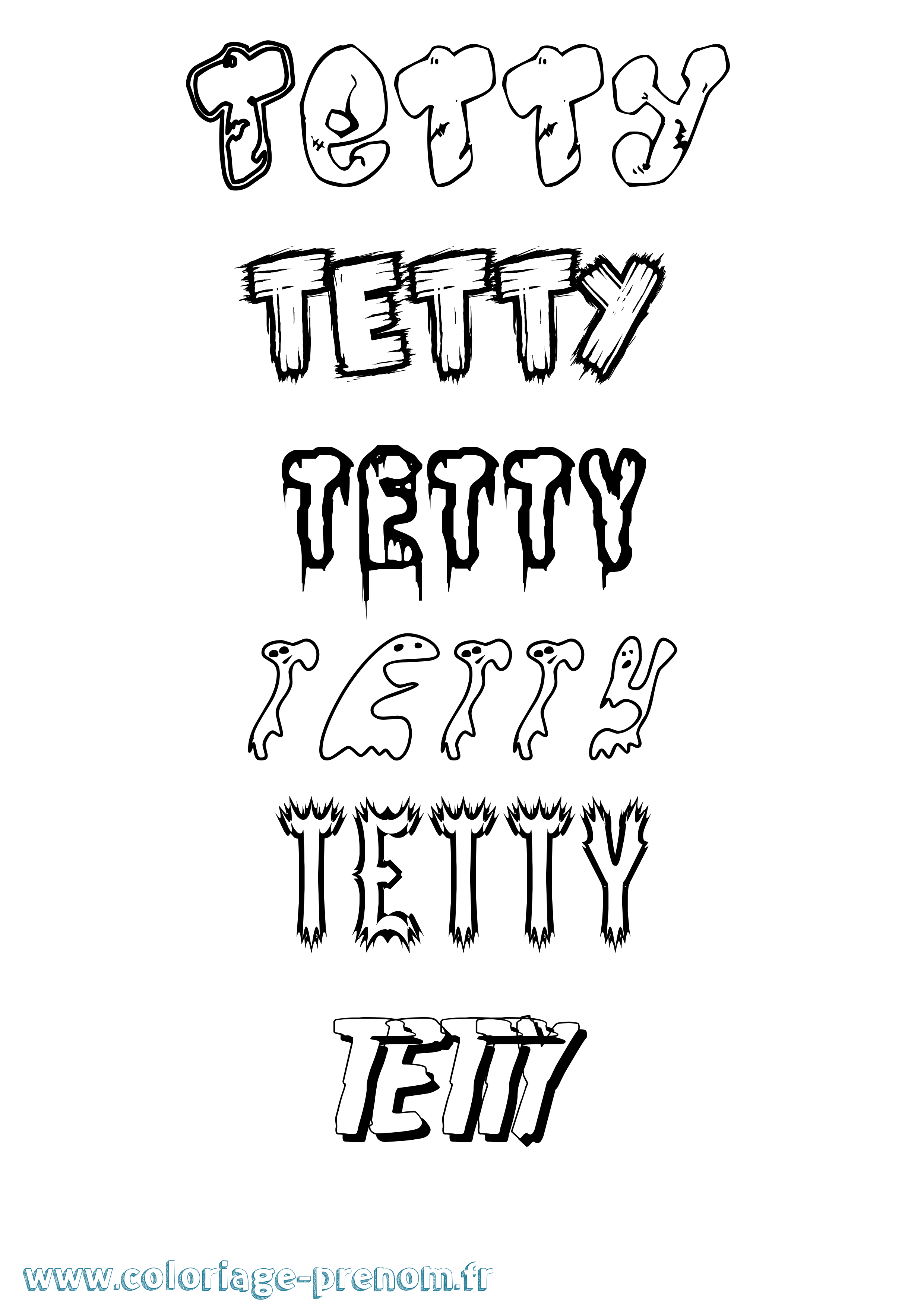 Coloriage prénom Tetty Frisson