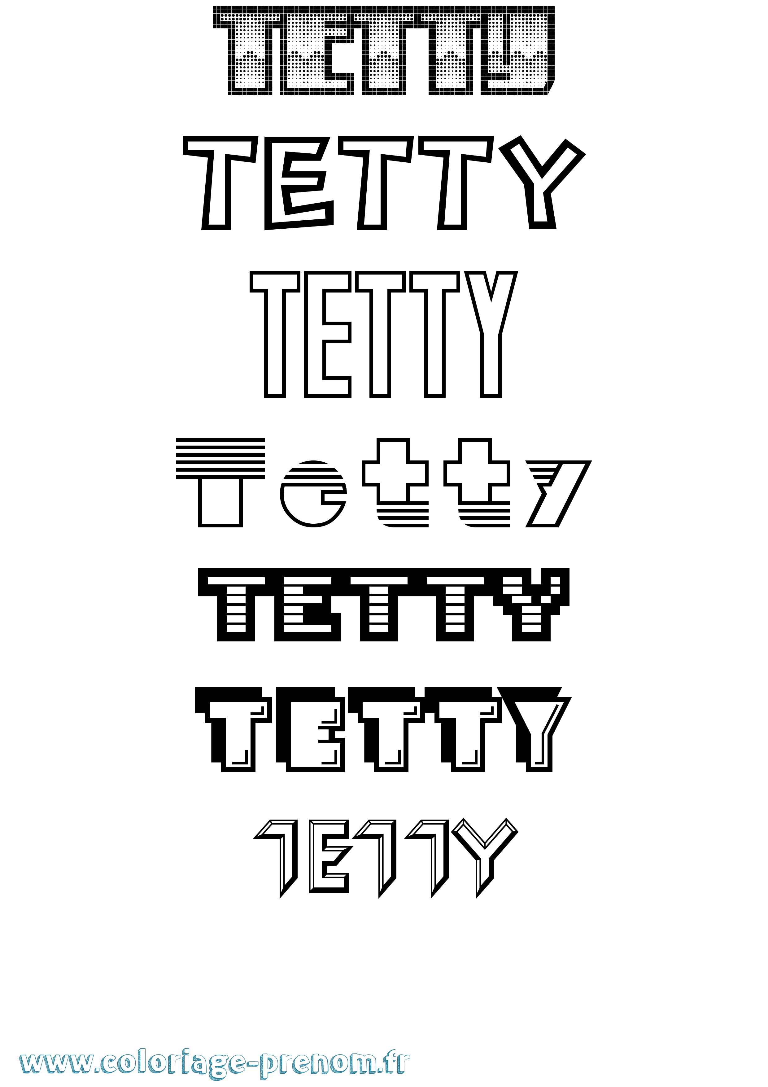 Coloriage prénom Tetty Jeux Vidéos