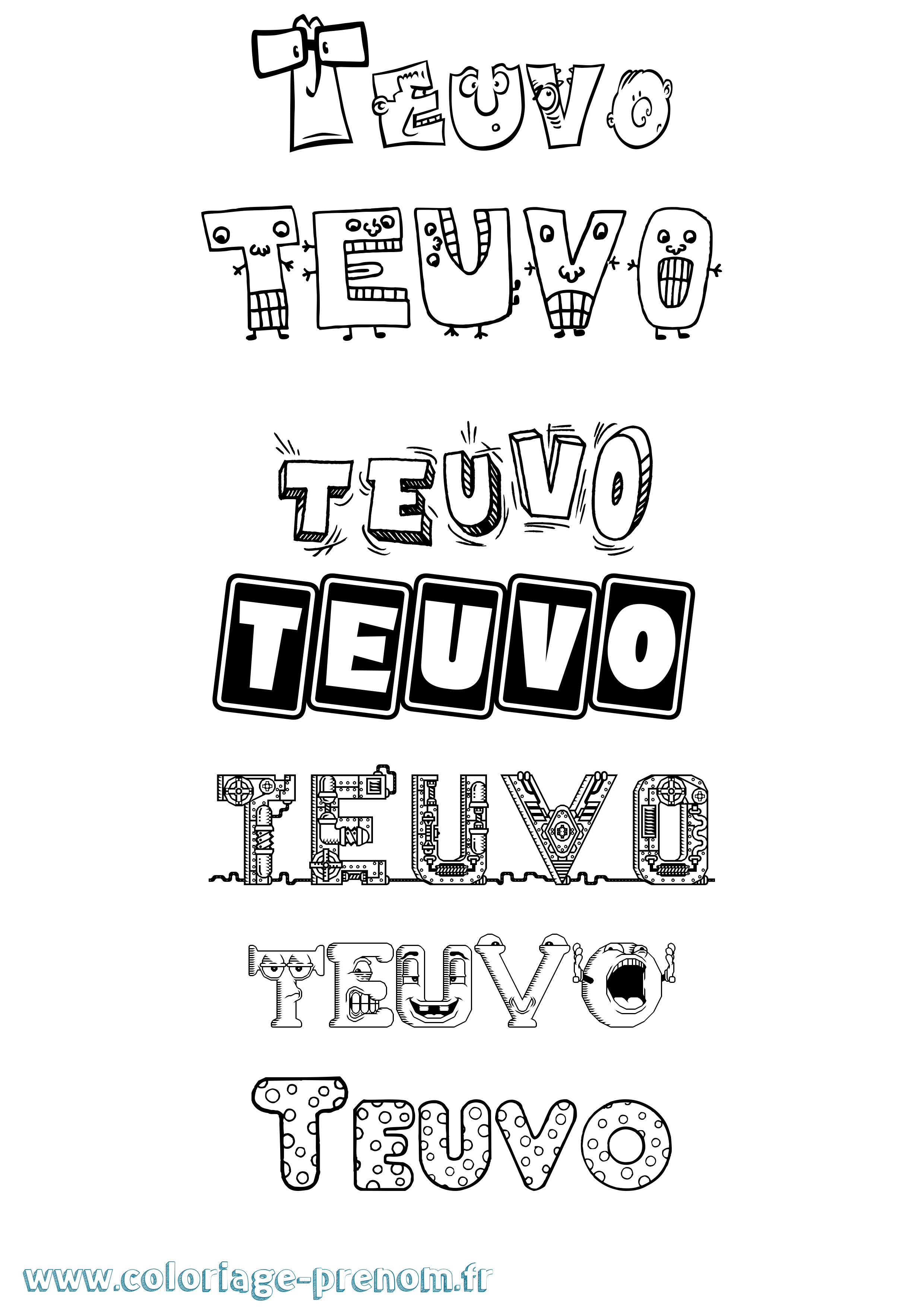 Coloriage prénom Teuvo Fun