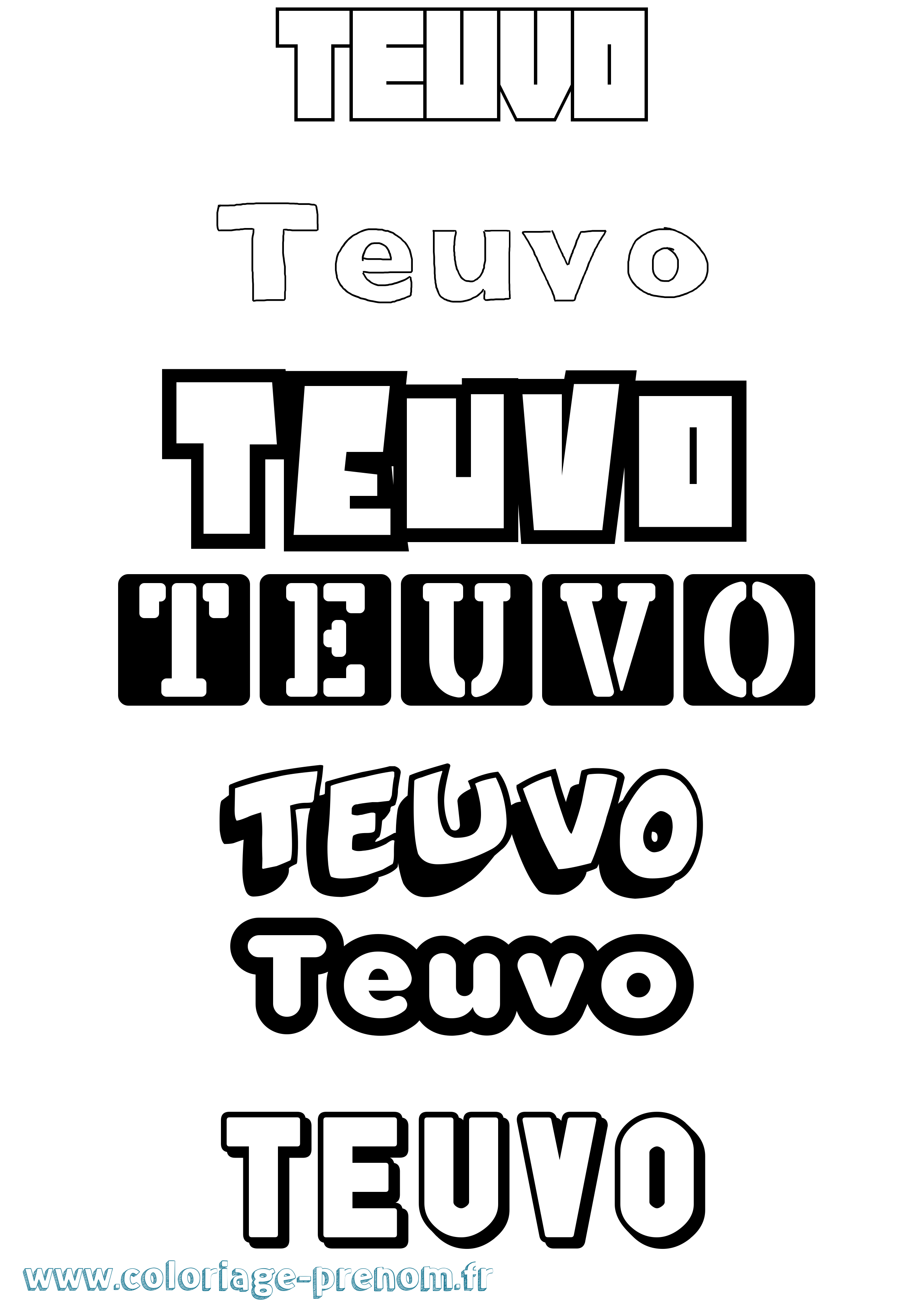Coloriage prénom Teuvo Simple