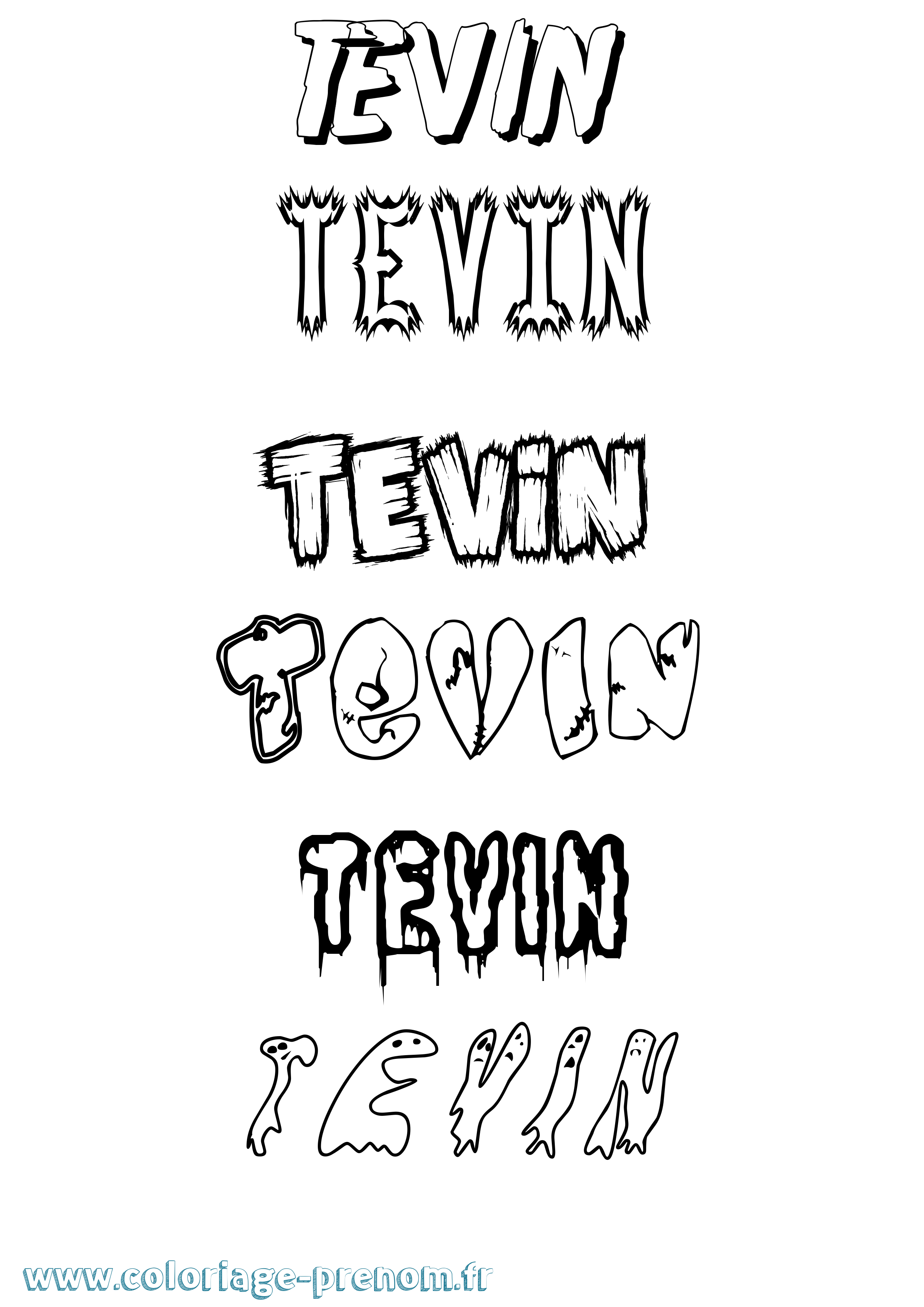 Coloriage prénom Tevin Frisson