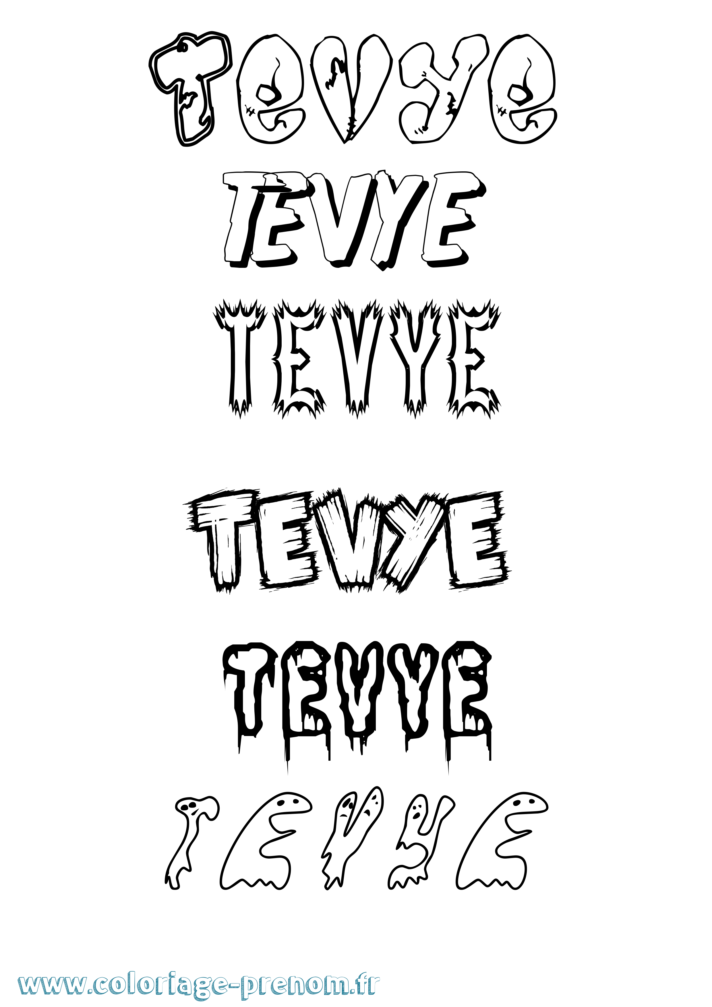 Coloriage prénom Tevye Frisson
