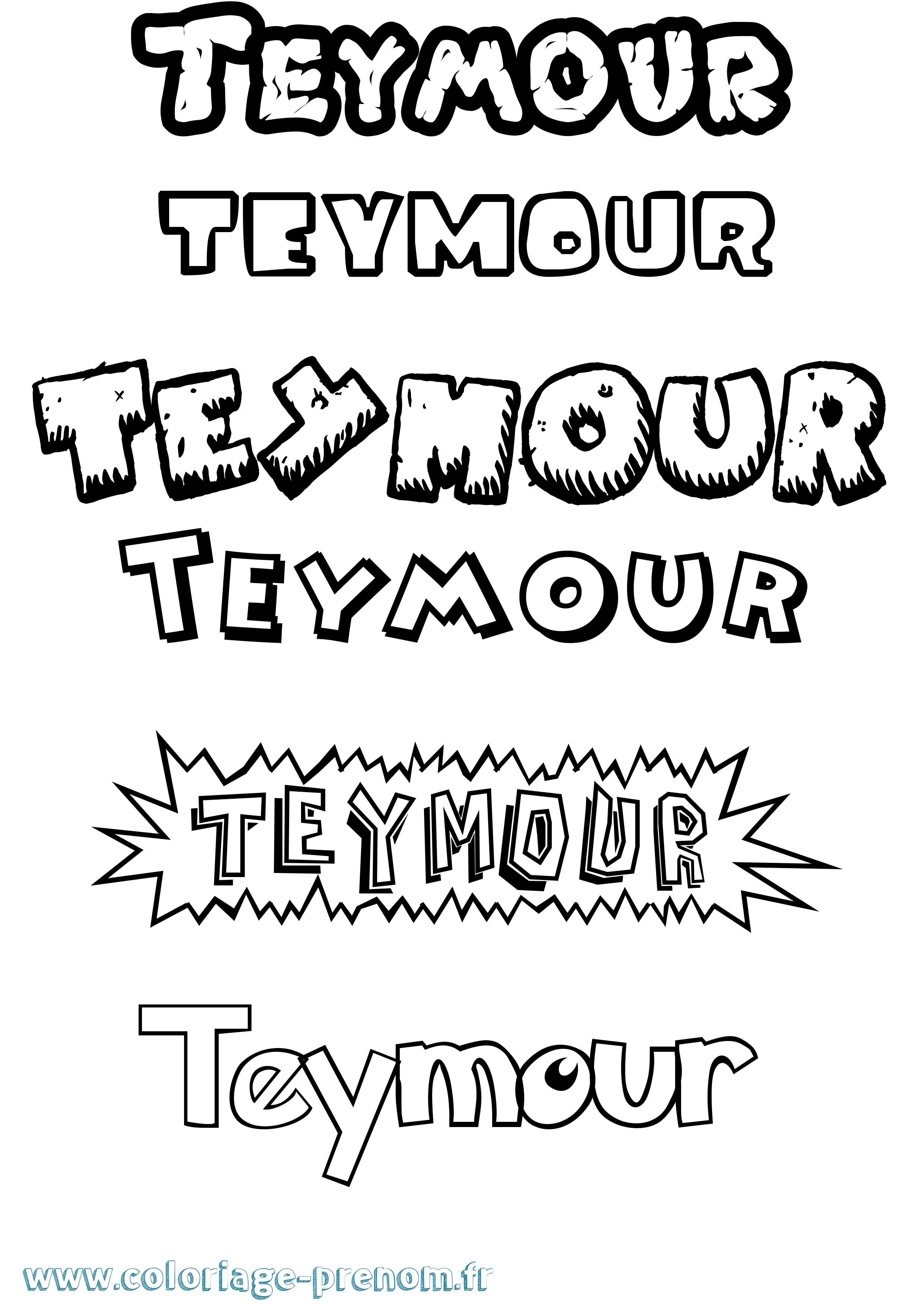 Coloriage prénom Teymour Dessin Animé