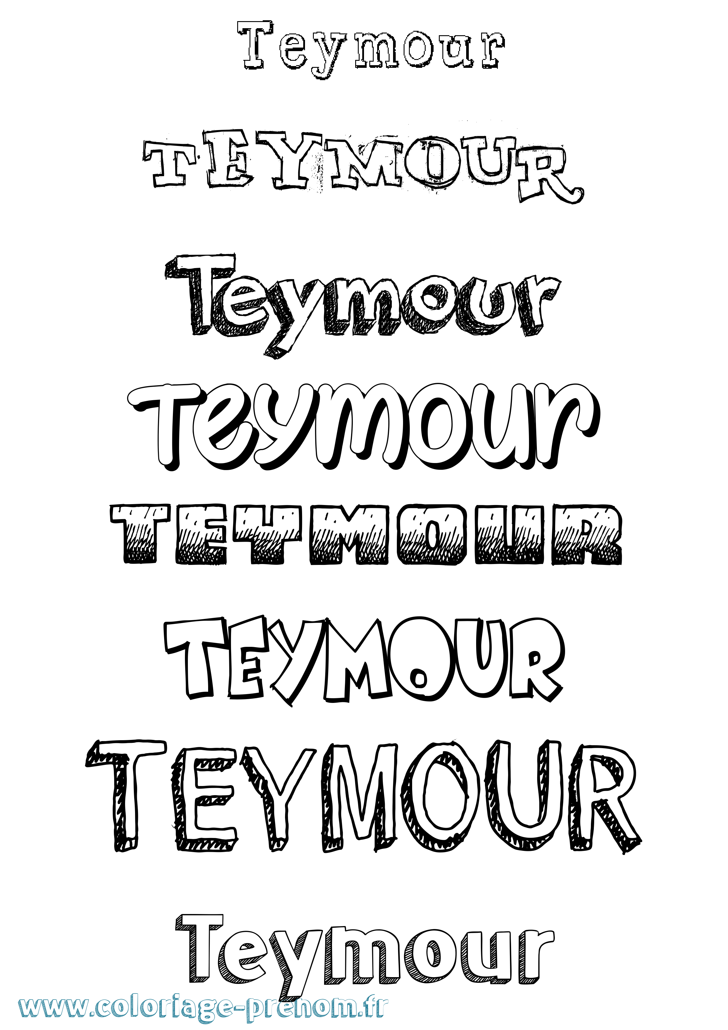 Coloriage prénom Teymour Dessiné