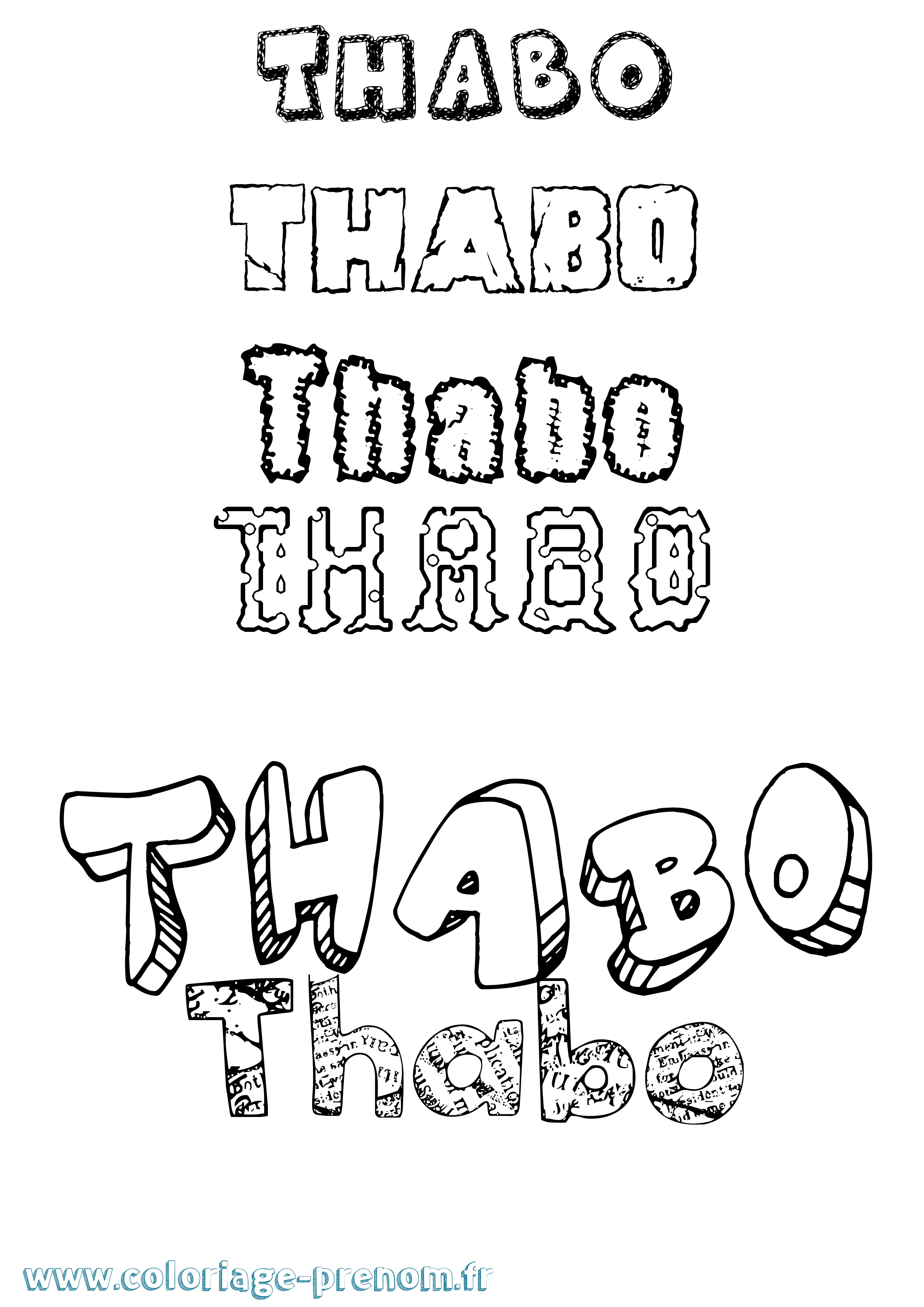 Coloriage prénom Thabo Destructuré