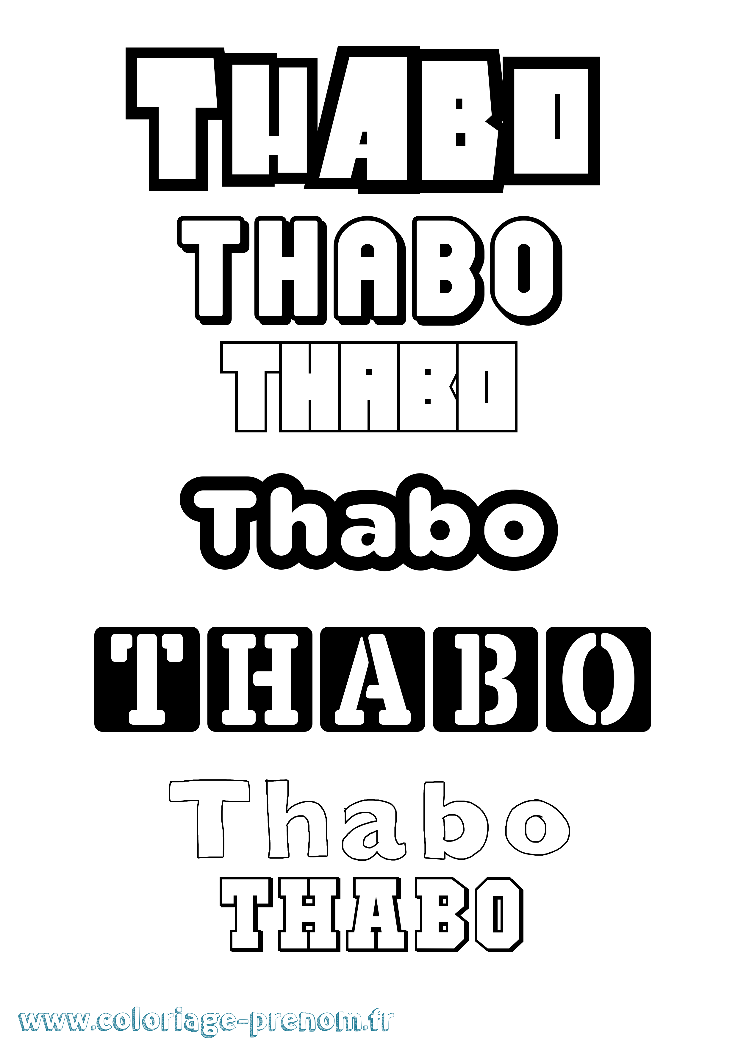 Coloriage prénom Thabo Simple