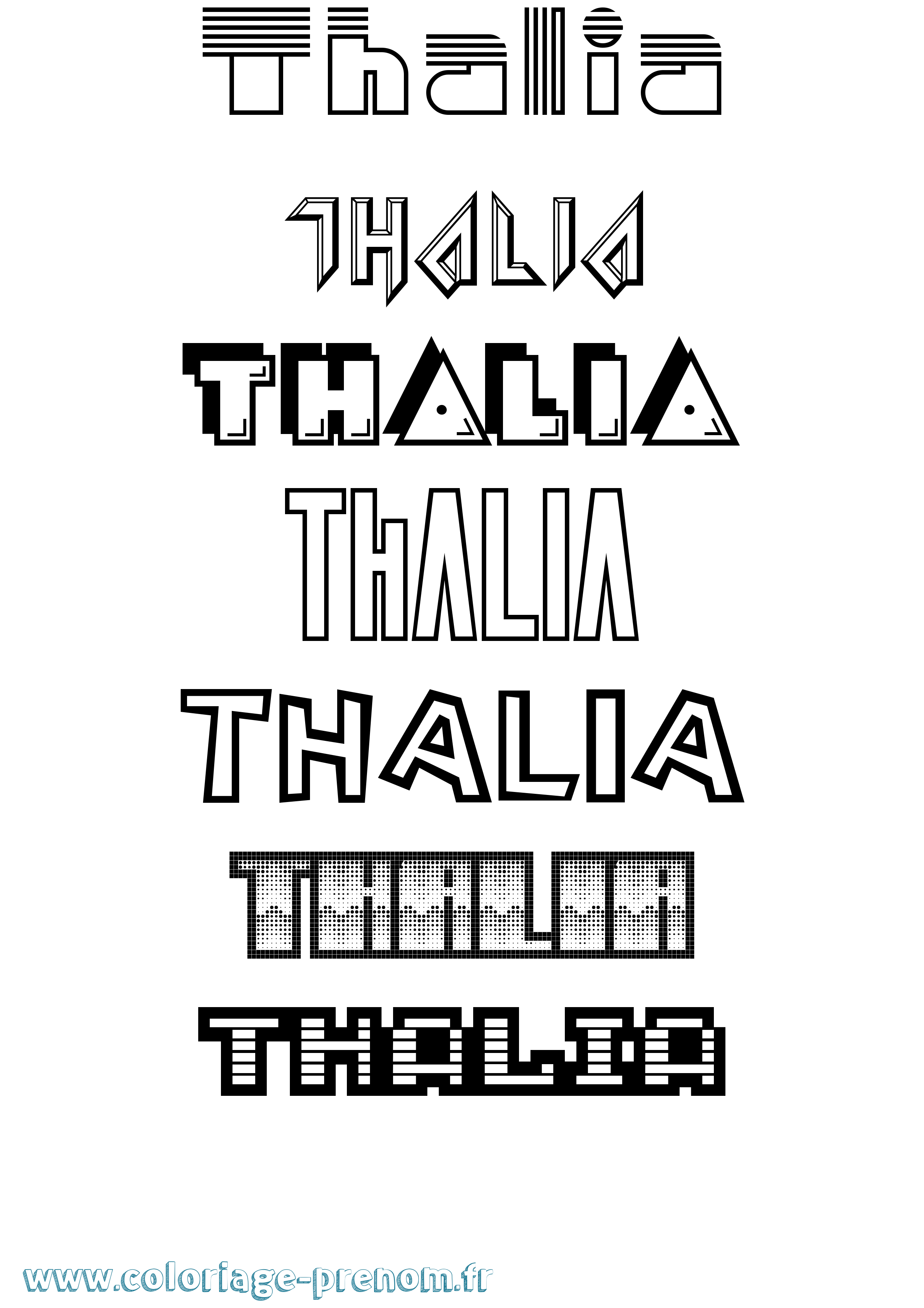 Coloriage Thalia Jeux Vidéos Coloriage prénom Thalia Jeux Vidéos