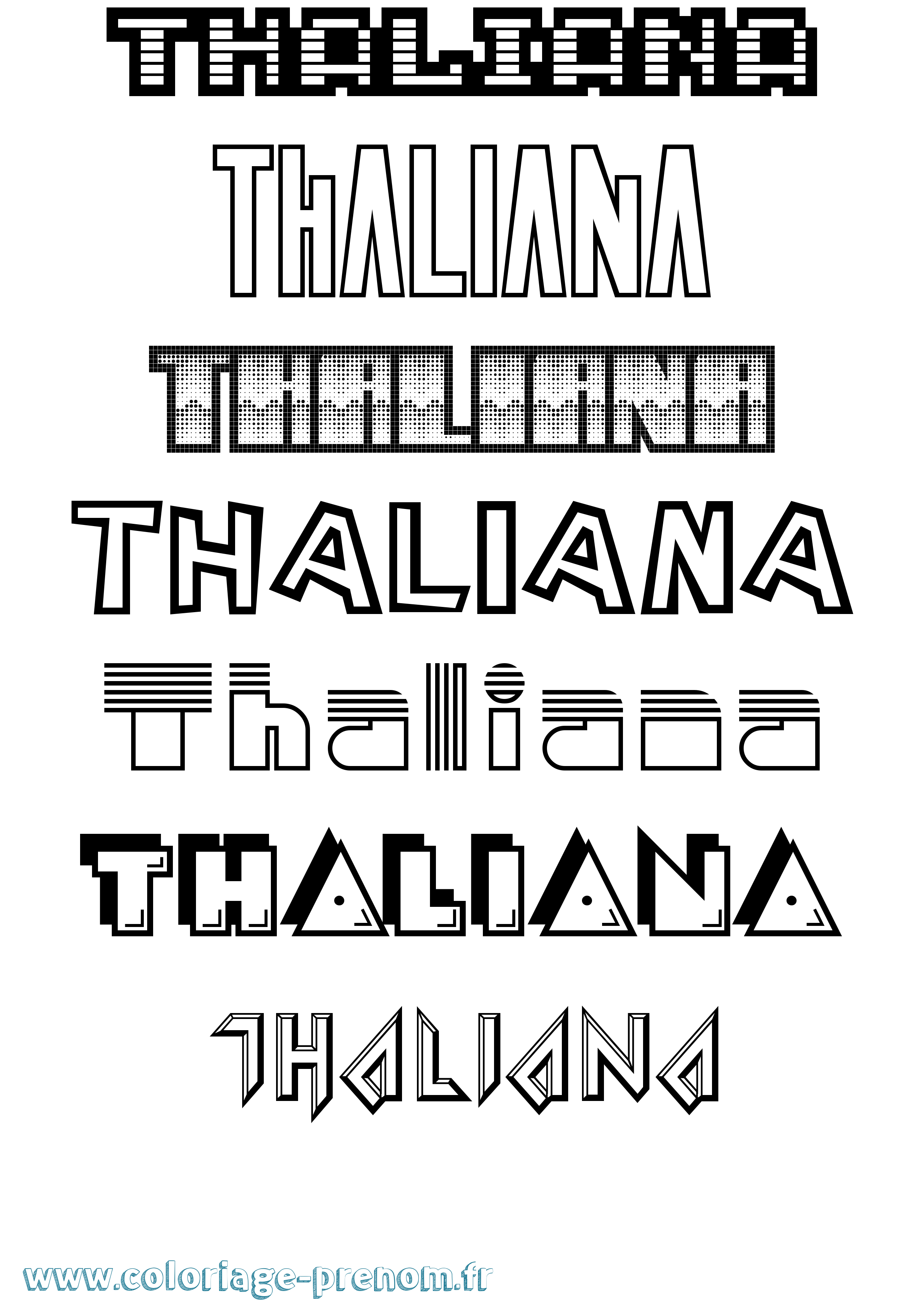 Coloriage prénom Thaliana Jeux Vidéos