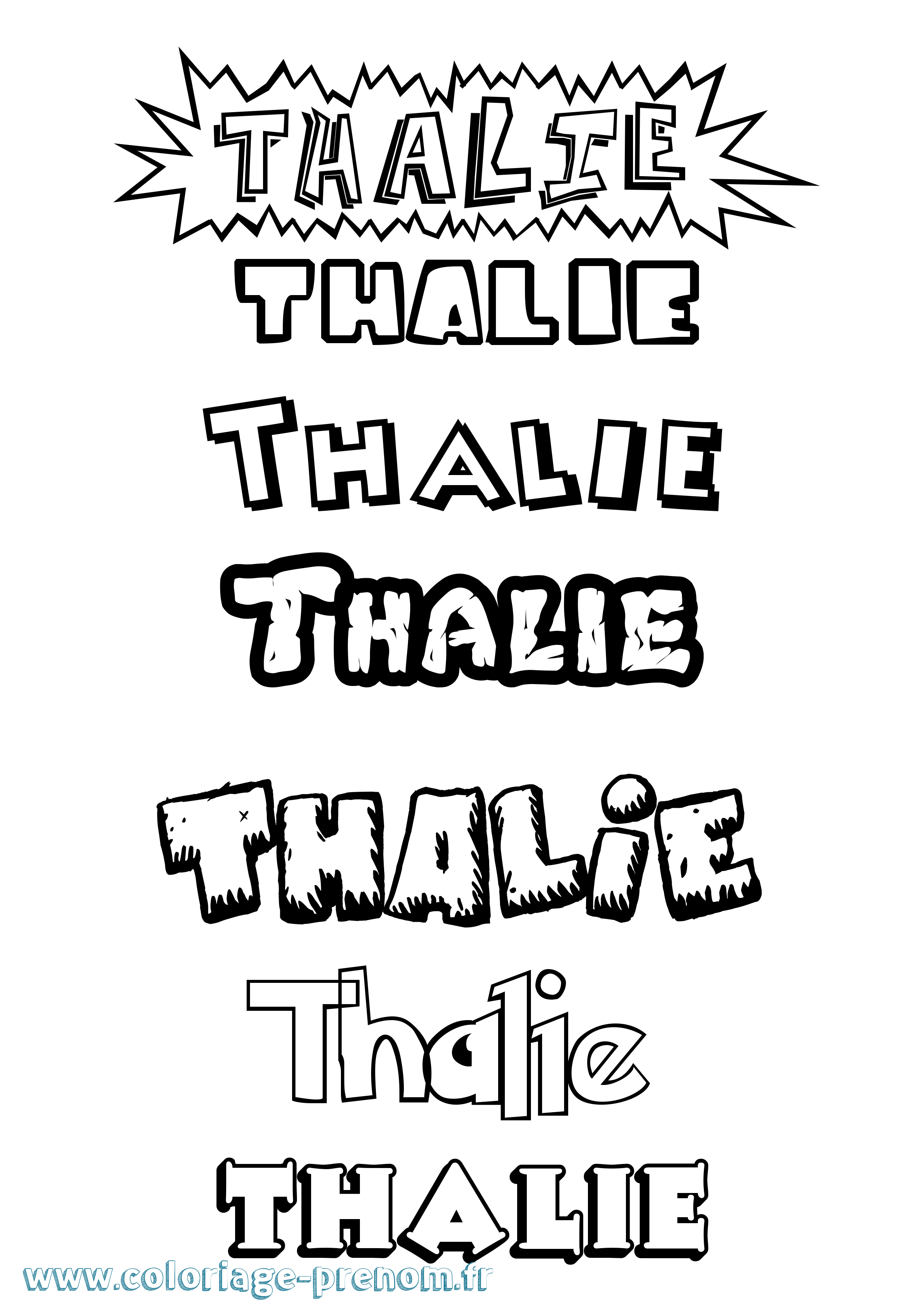 Coloriage prénom Thalie Dessin Animé