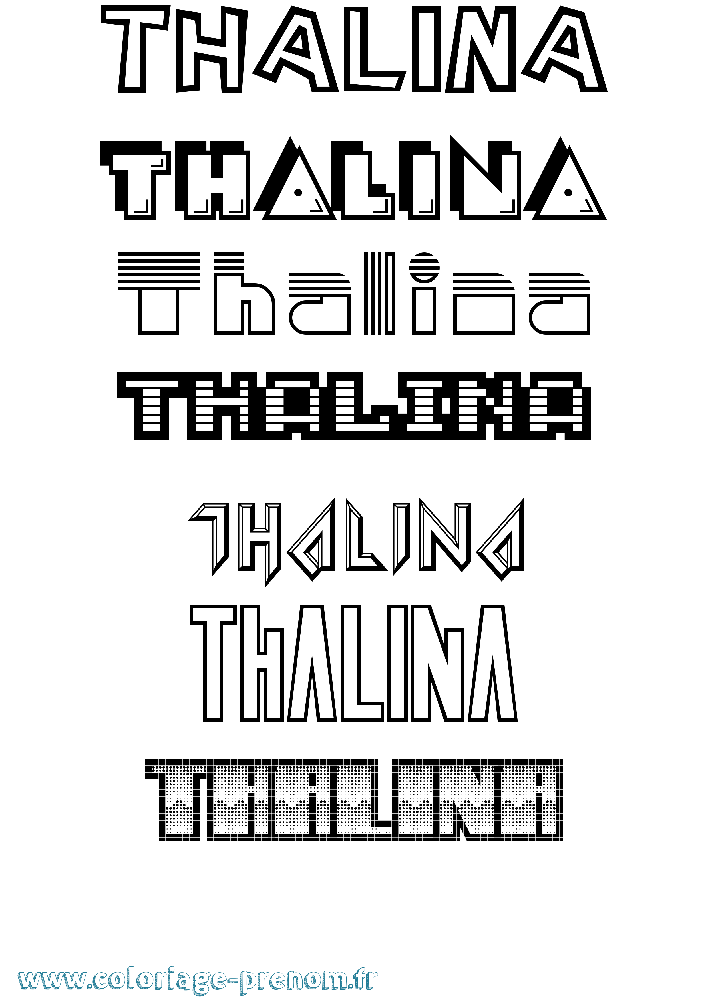 Coloriage prénom Thalina Jeux Vidéos