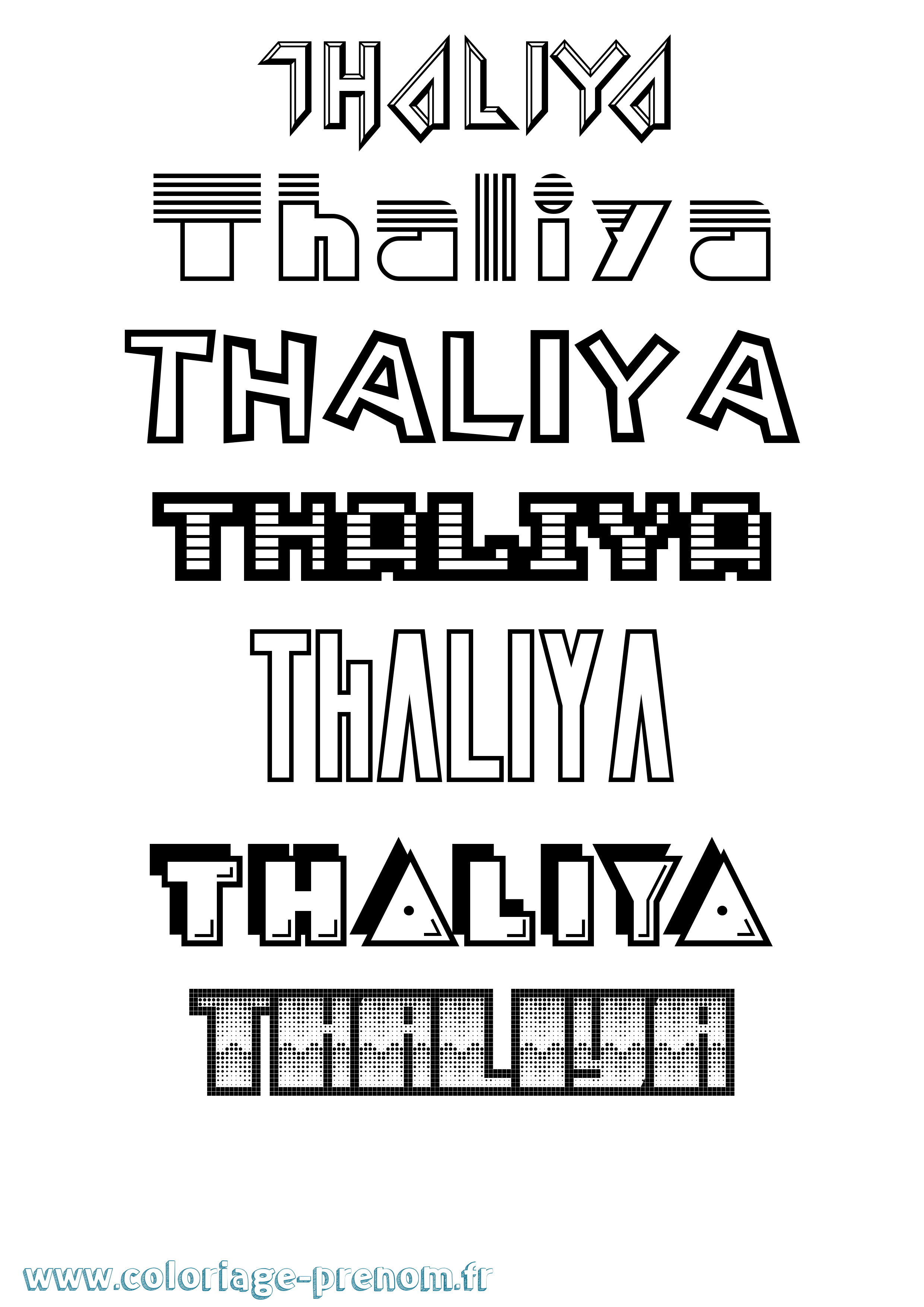Coloriage prénom Thaliya Jeux Vidéos