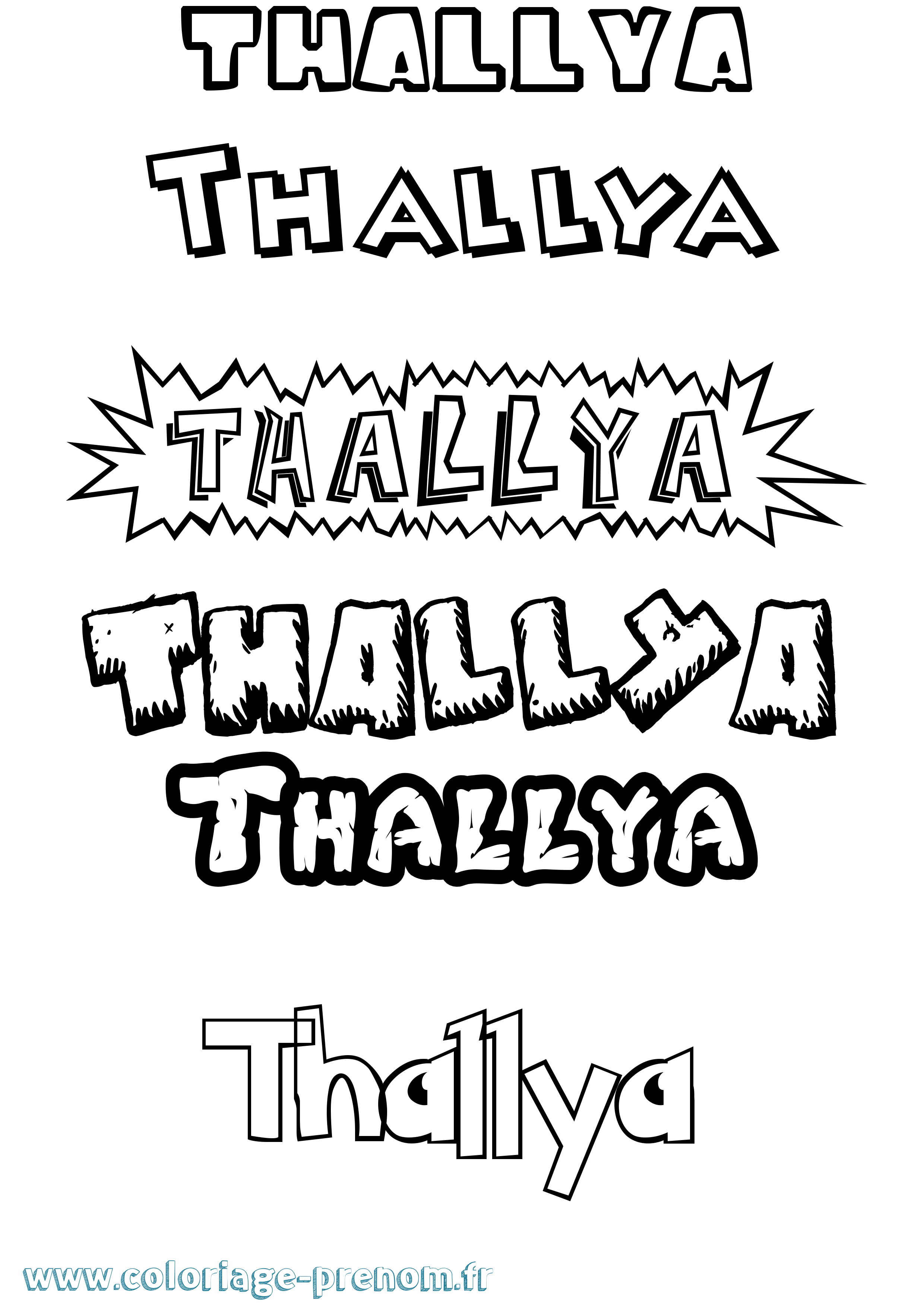Coloriage prénom Thallya Dessin Animé