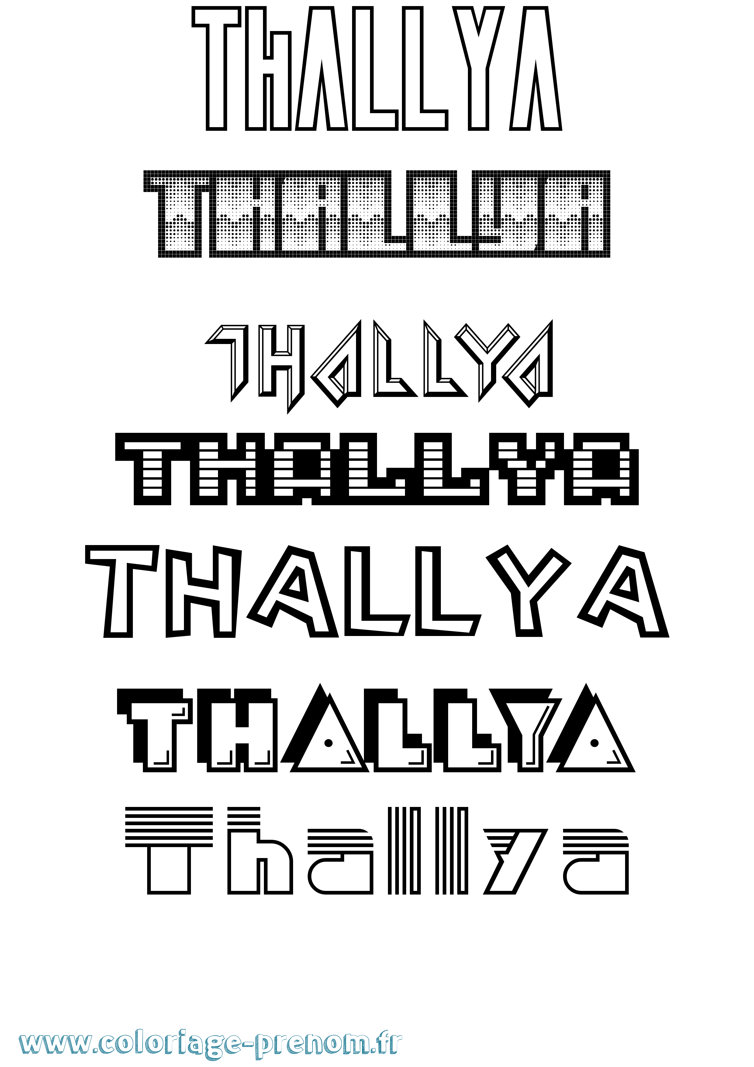 Coloriage prénom Thallya Jeux Vidéos