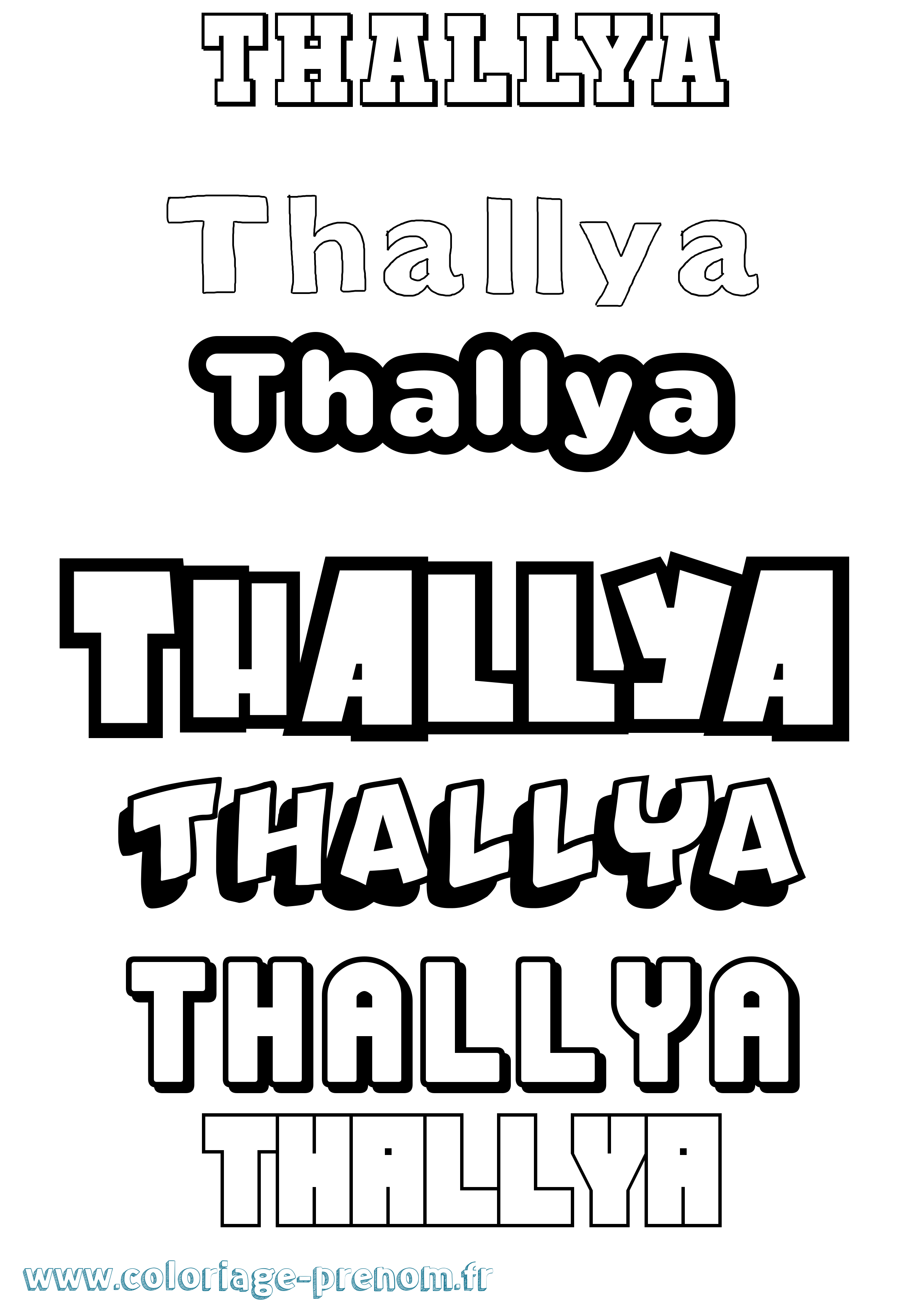 Coloriage prénom Thallya Simple