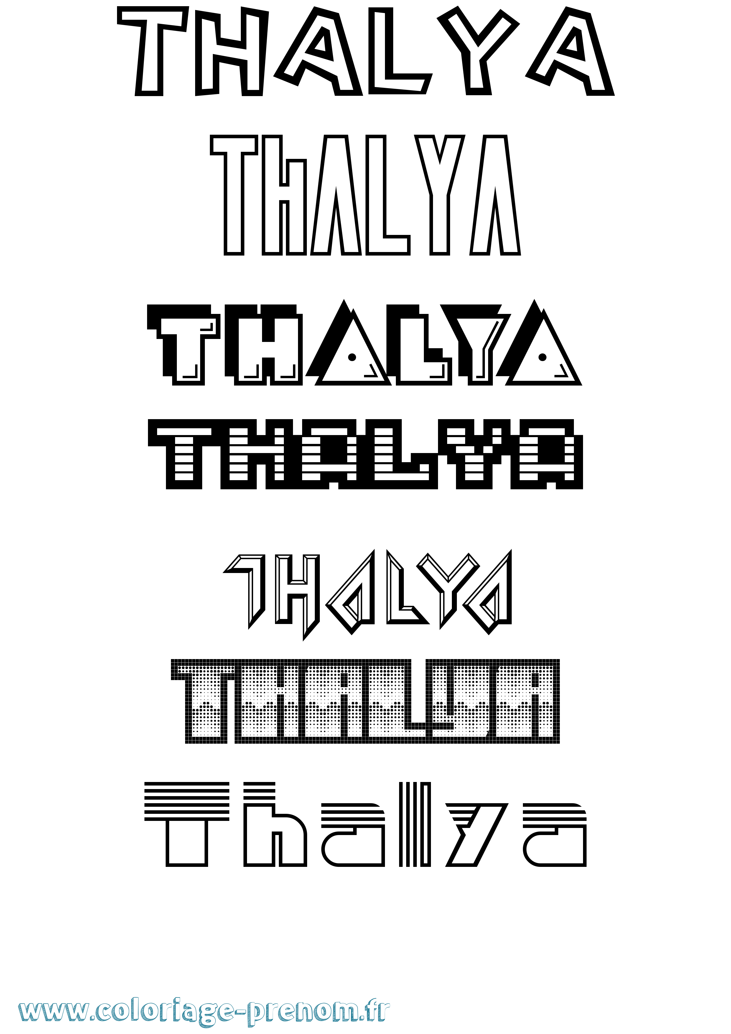 Coloriage prénom Thalya Jeux Vidéos