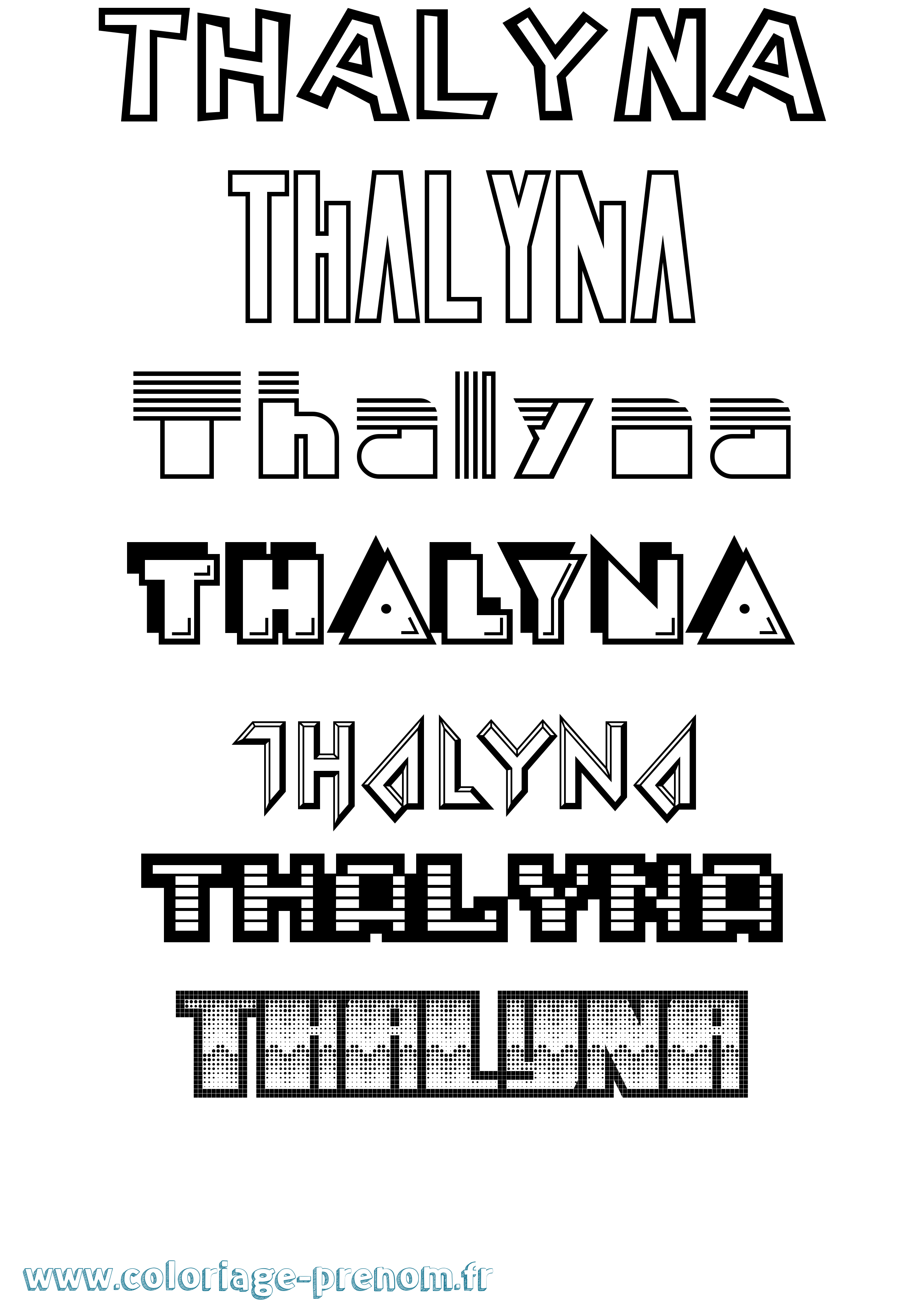 Coloriage prénom Thalyna Jeux Vidéos