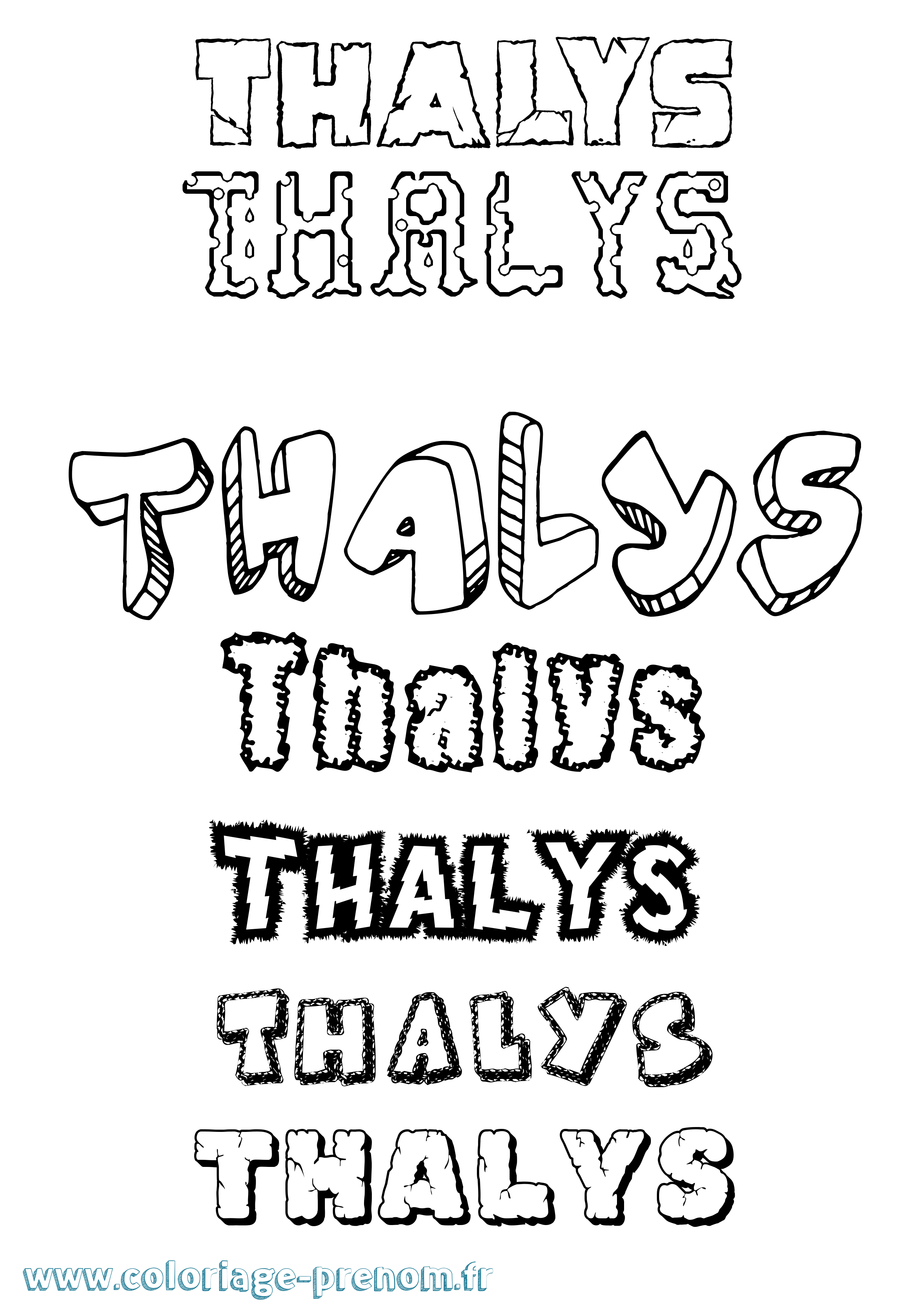 Coloriage prénom Thalys Destructuré