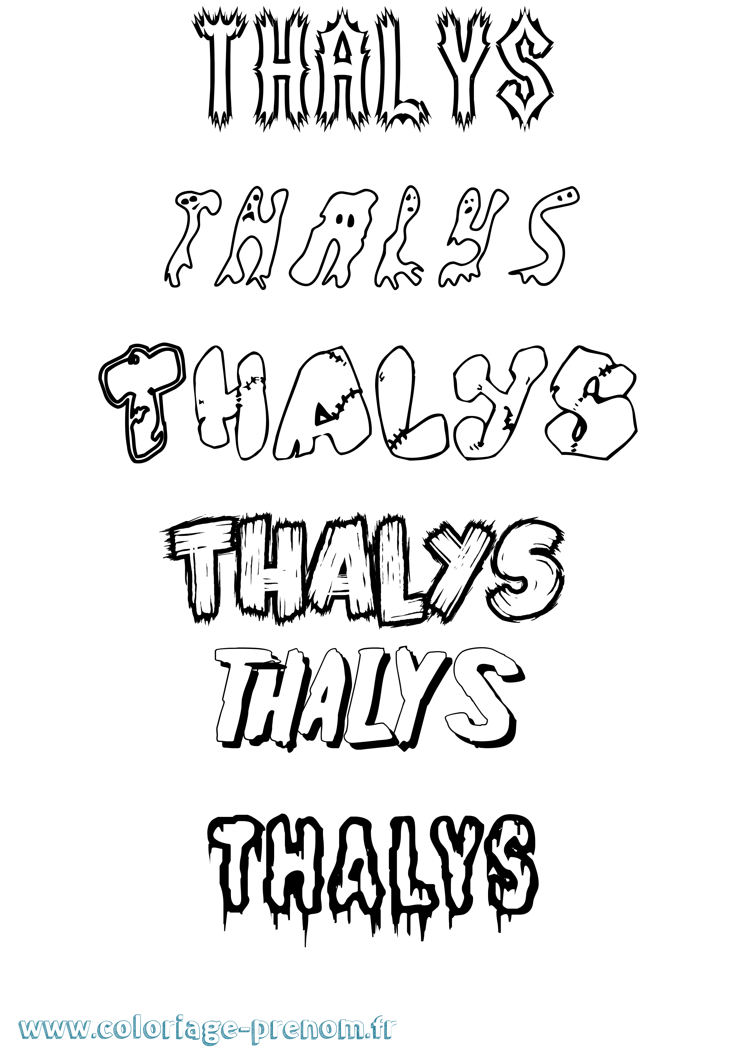 Coloriage prénom Thalys Frisson